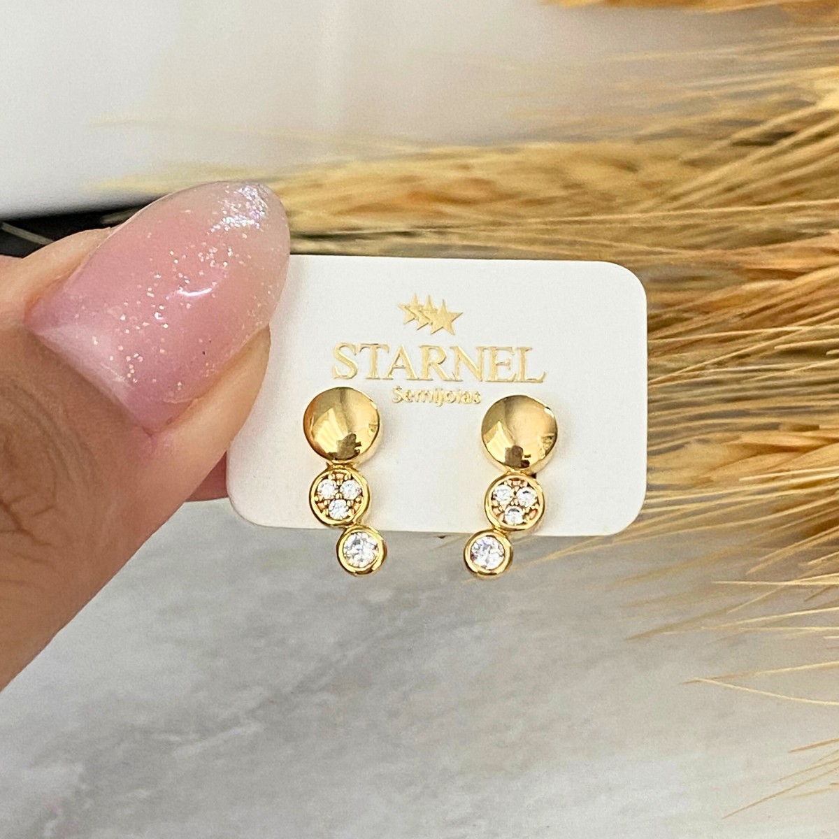 BRINCO EAR CUFF 3 BOLA 1 LISA E 2 CRAVEJADA