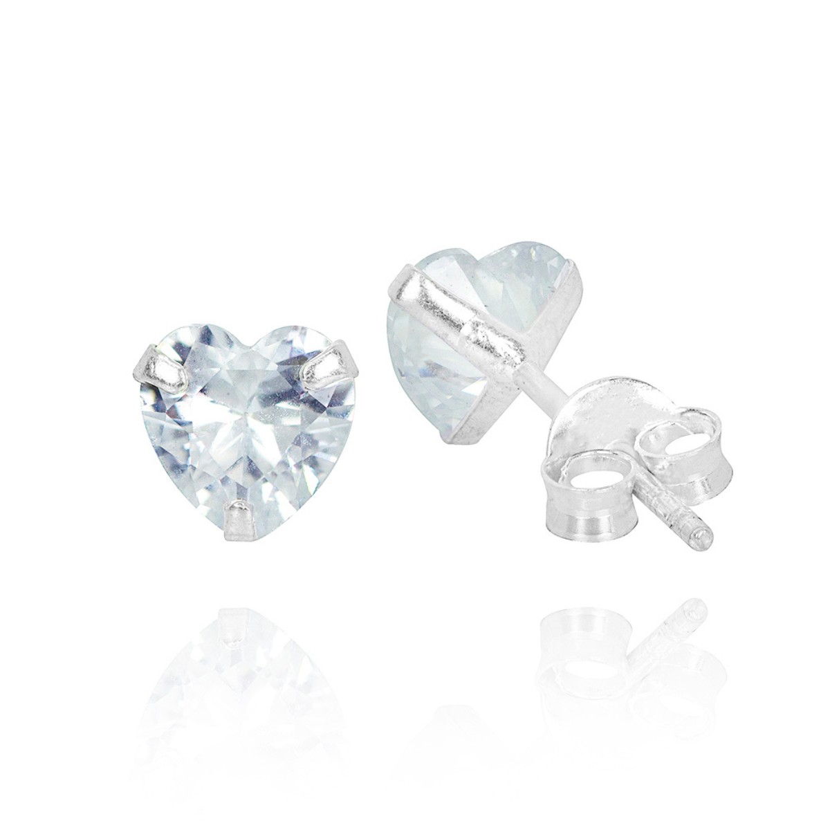 BRINCO PEQUENO P925 CORAÇAO ZIRCONIA CRISTAL 5MM 3 GARRA