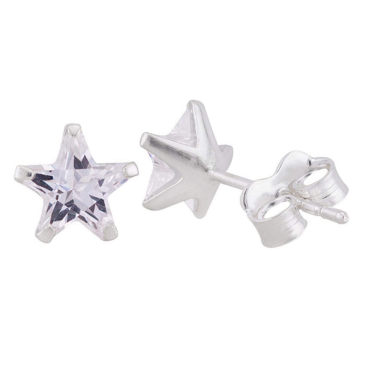 BRINCO PEQUENO P925 ZIRCONIA ESTRELA WHITE 7MM