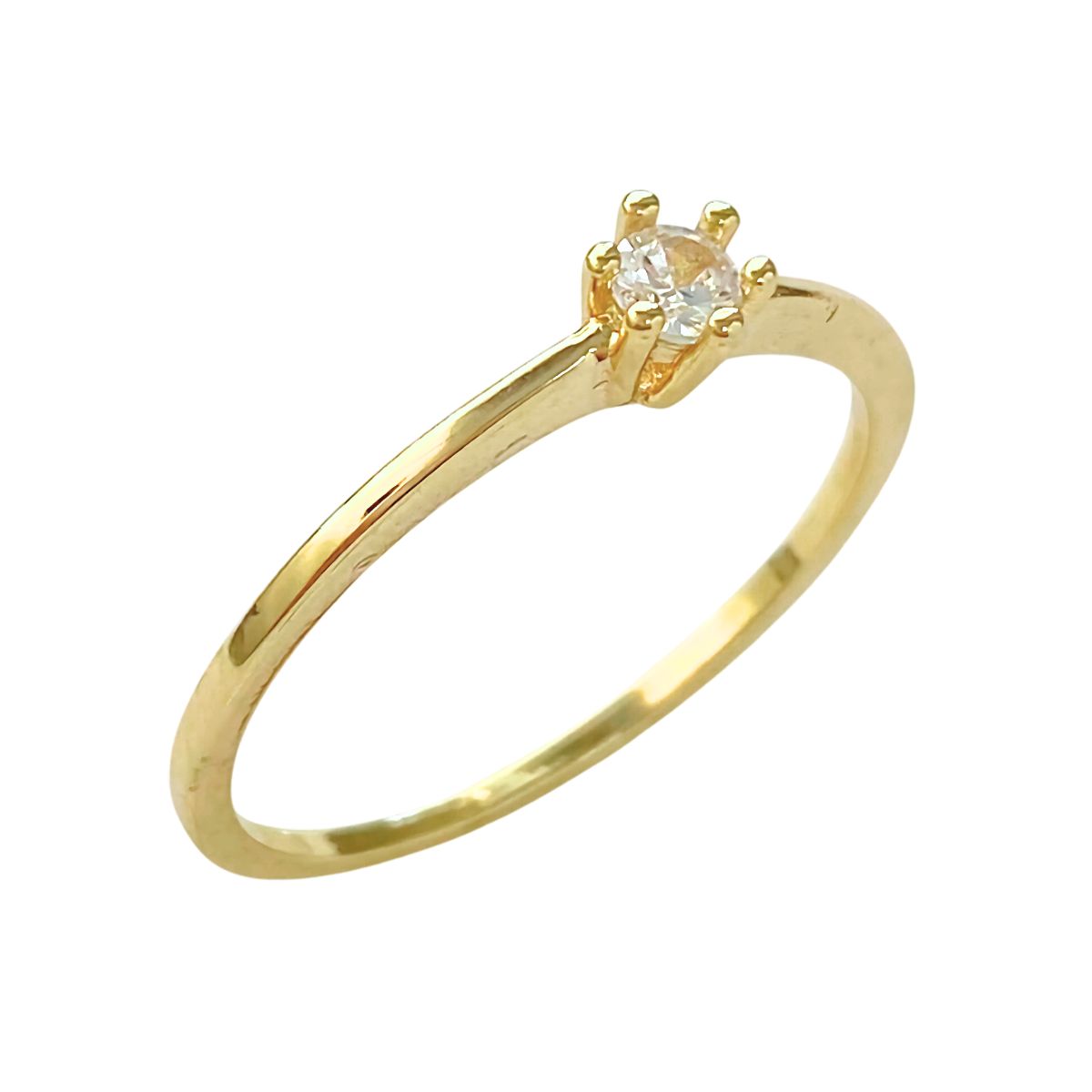 ANEL SOLITARIO COM 1 PEDRA ZIRCONIA CRISTAL 4MM