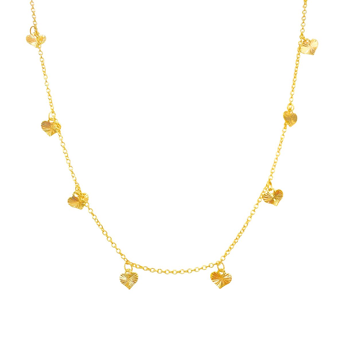 CHOKER COM 8 CORAÇAO DE CHAPA LISTRADA