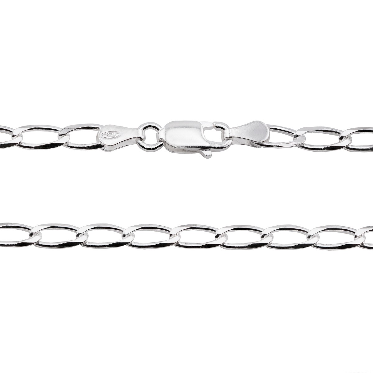 CORRENTE P925 MASCULINA GRUMET 1X1 FINA ALONGADA 3X7MM 60CM