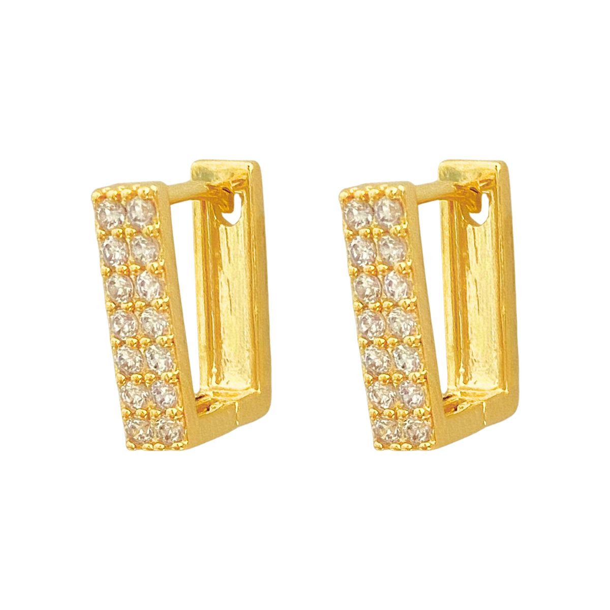 ARGOLA CLICK RETANGULAR COM 2 FILEIRA CRAVEJADA NA FRENTE 8X11MM
