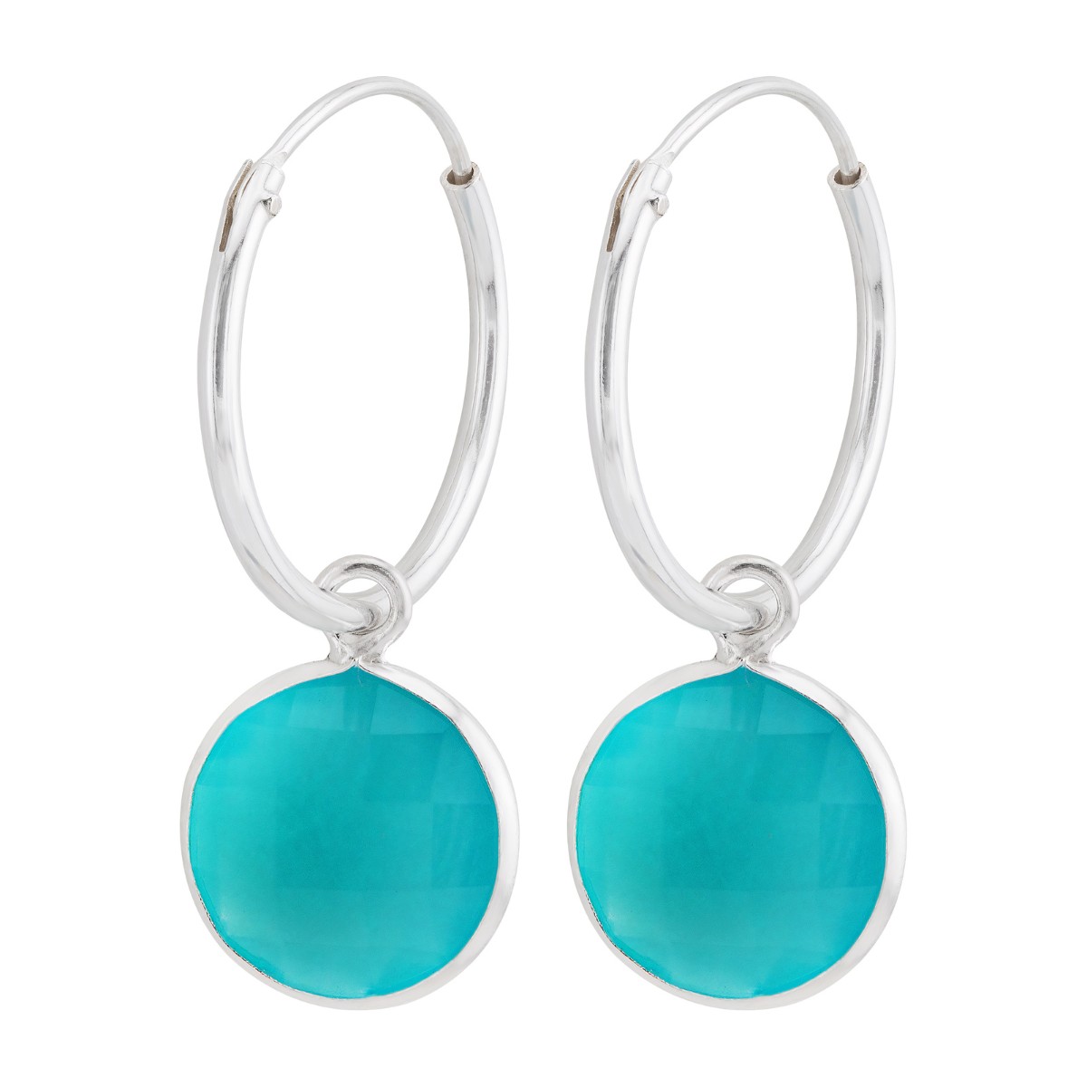 ARGOLA P925 COM PINGENTE TIFFANY REDONDO