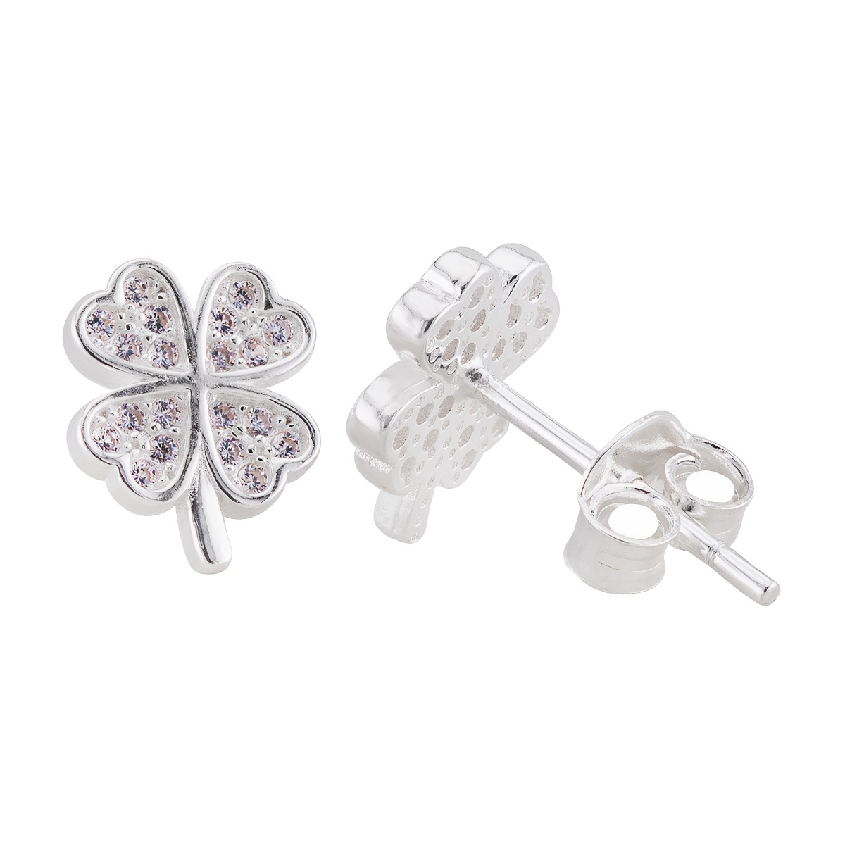 BRINCO PEQUENO P925 TREVO DE QUATRO FOLHAS C/ZIRCONIA