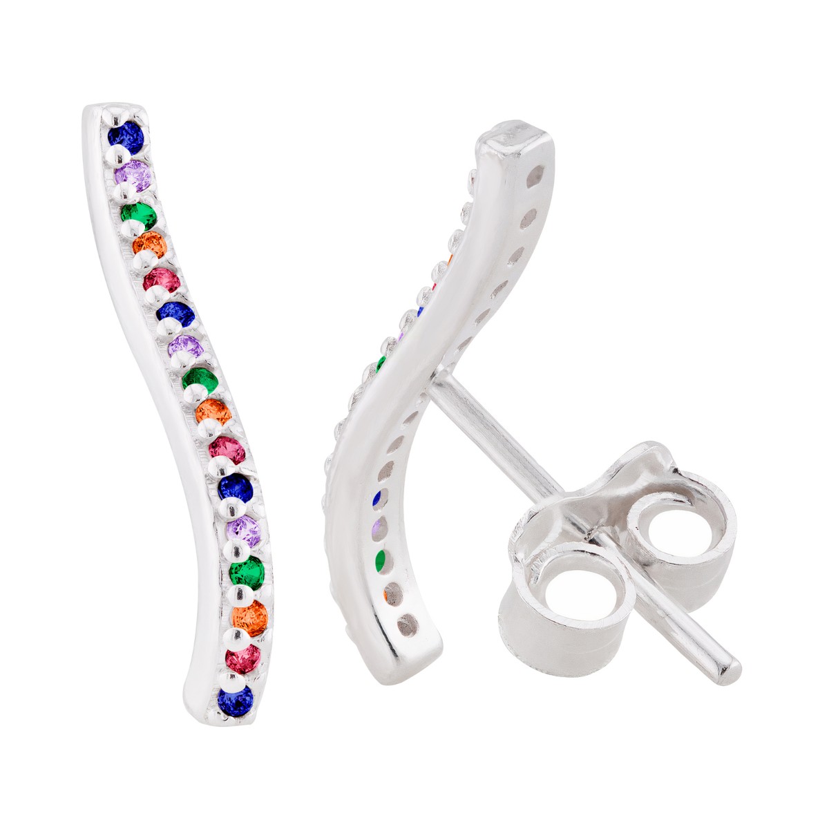 BRINCO PEQUENO P925 ONDULADO ZIRCONIA COLORIDO