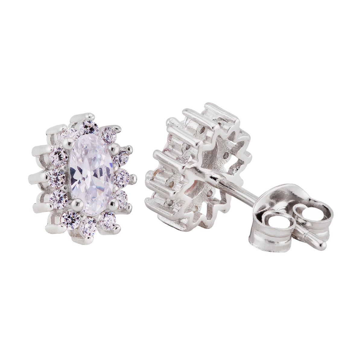 BRINCO PEQUENO P925 OVAL CRAVEJADO C/ZIRCONIA CRISTAL