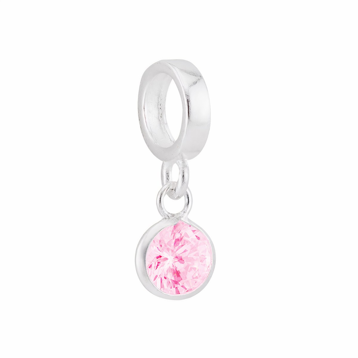 BERLOQUE P925 PONTO DE LUZ ZIRCONIA ROSA  5MM