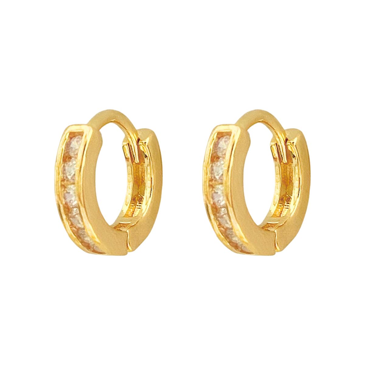 ARGOLA CLICK 1 FELEIRA CRAVEJADA COM 6 ZIRCONIAS 9MM