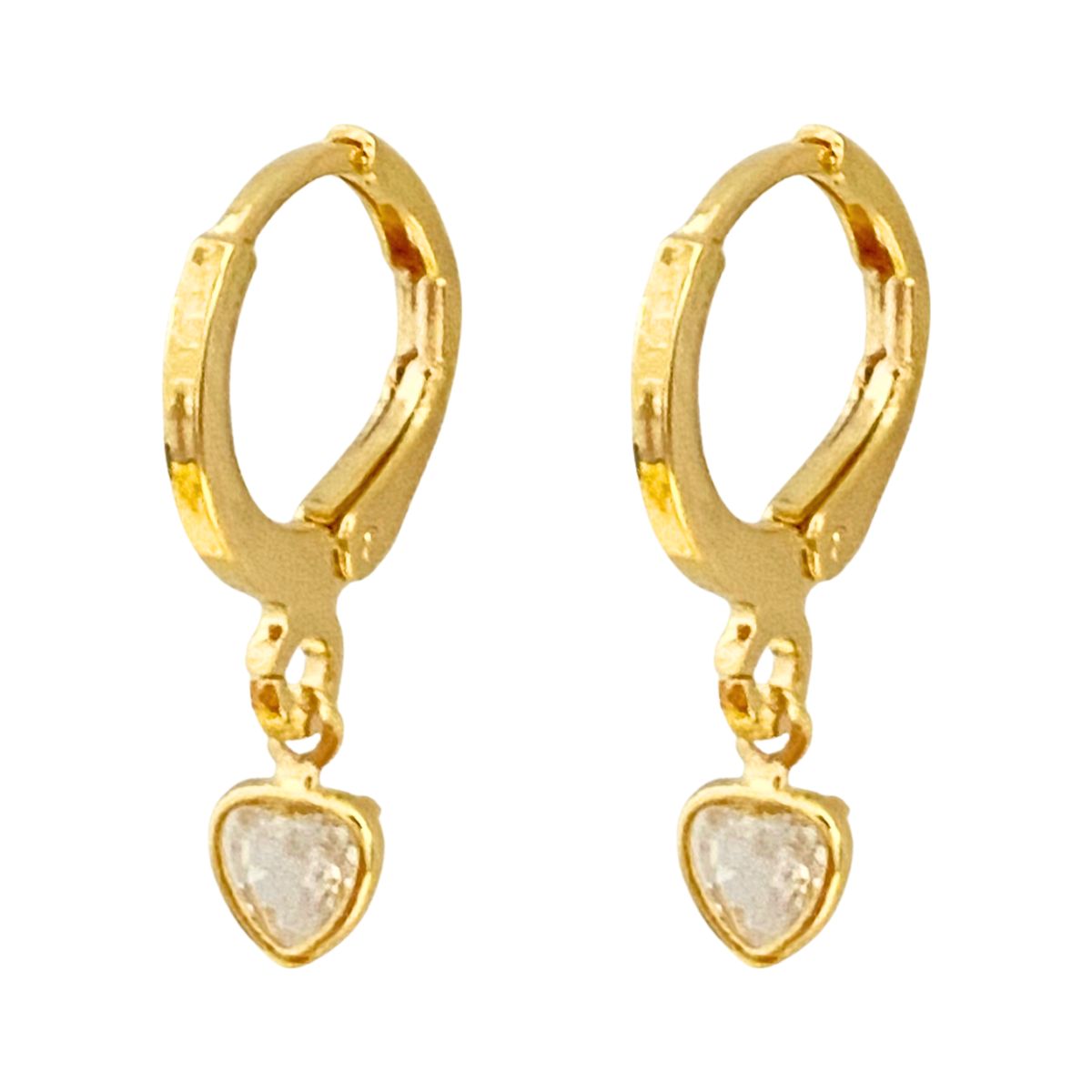 ARGOLA COM PINGENTE CORAÇÃO ZIRCONIA CRISTAL 5X5MM