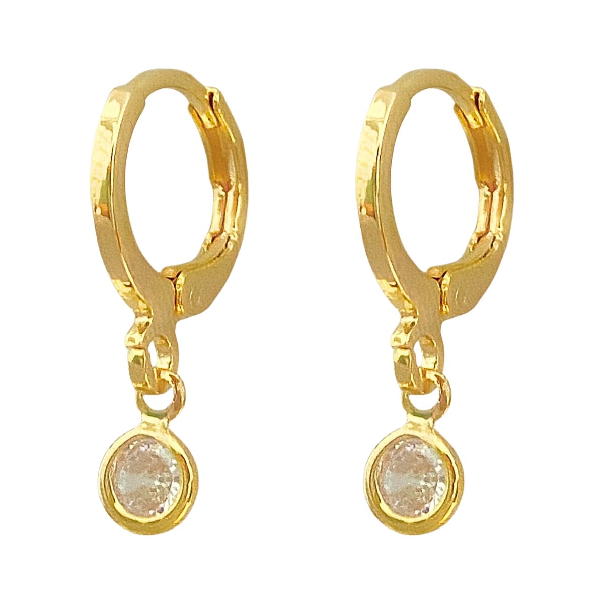 ARGOLA COM PINGENTE PONTO DE LUZ CRISTAL 4X4MM