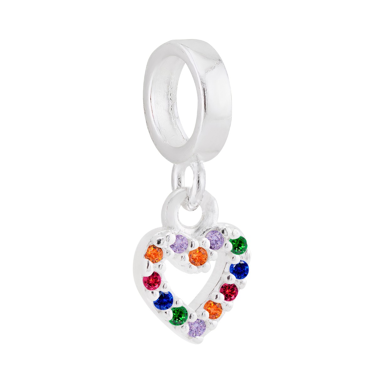 BERLOQUE P925 CORAÇÃO VAZADO ZIRCONIA COLORIDA