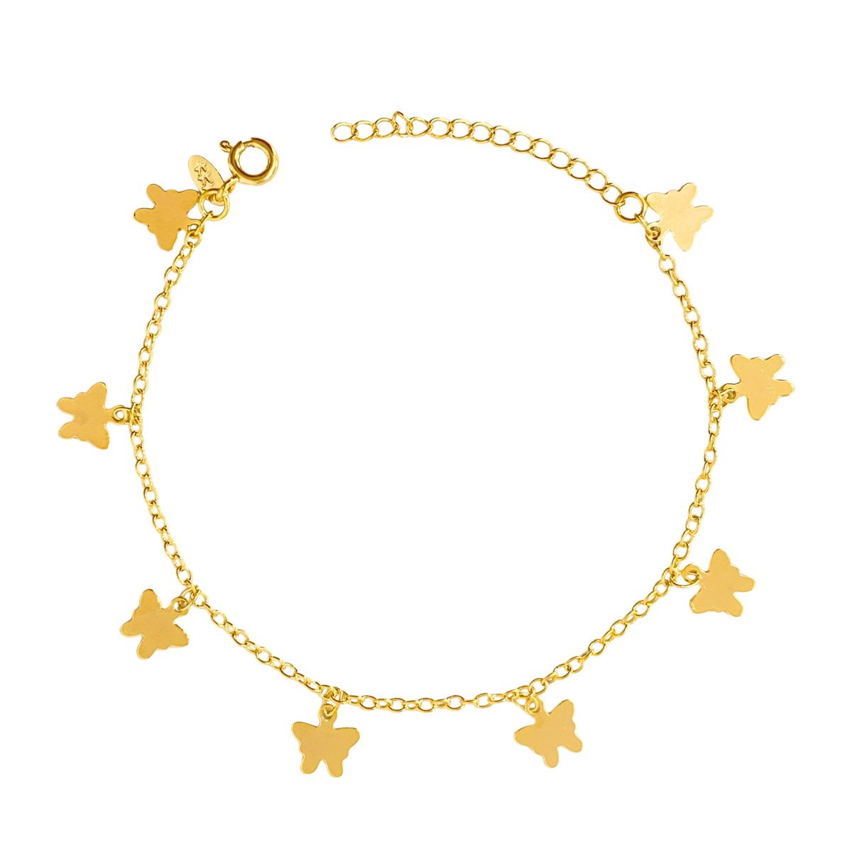PULSEIRA ELOS COM PINDURICALHO DE BORBOLETAS LISAS
