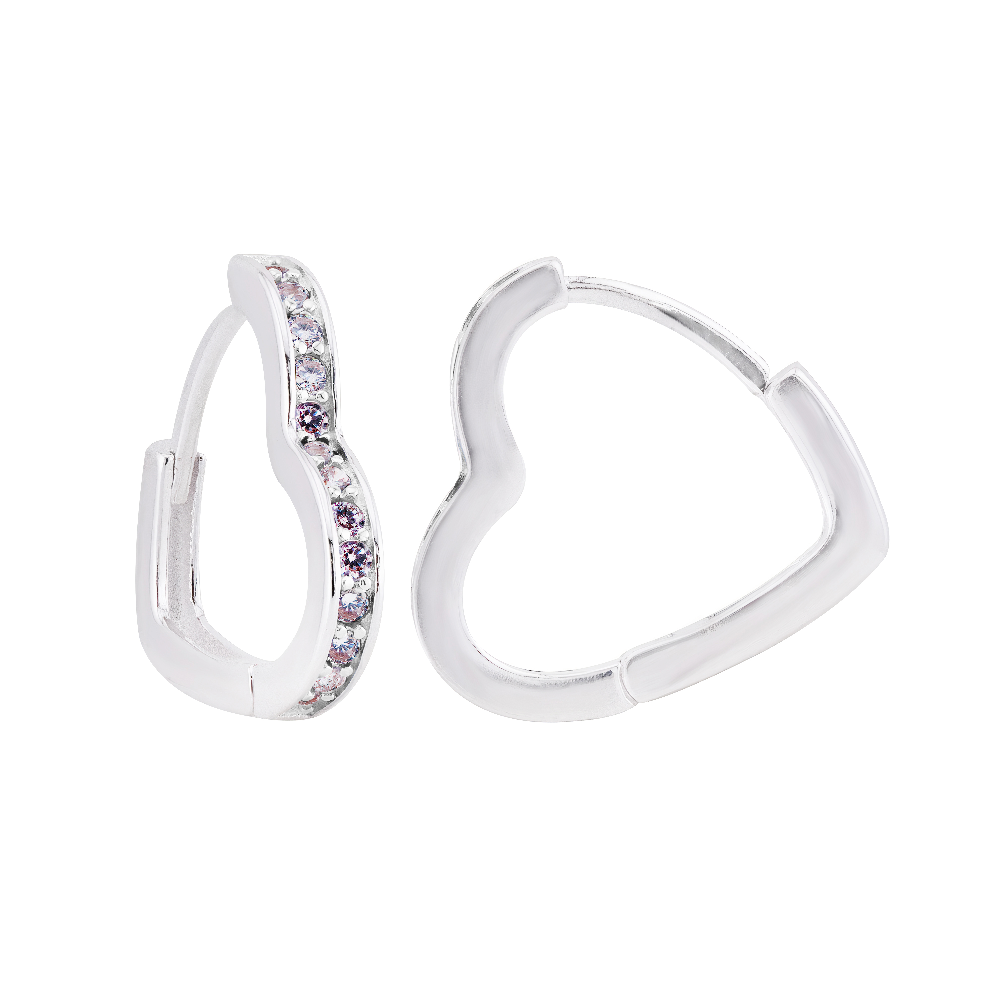 ARGOLA P925 CLICK MEDIA CORAÇÃO ZIRCONIA WHITE 14MM
