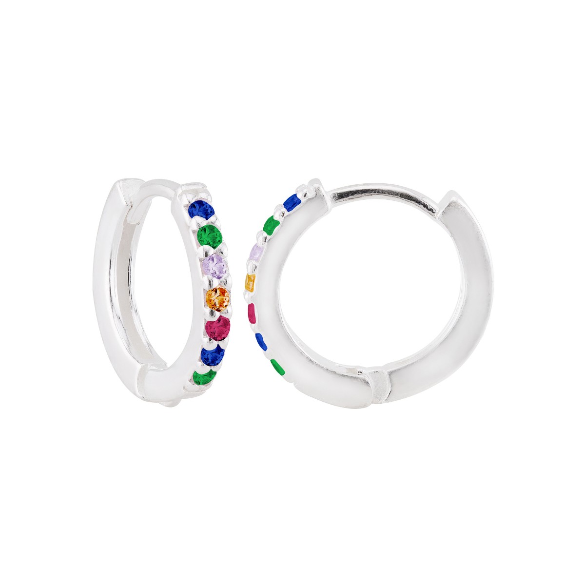 ARGOLA P925 CLICK MEDIA 1 FILEIRA ZIRCONIA COLORIDA 1,3X1,3CM