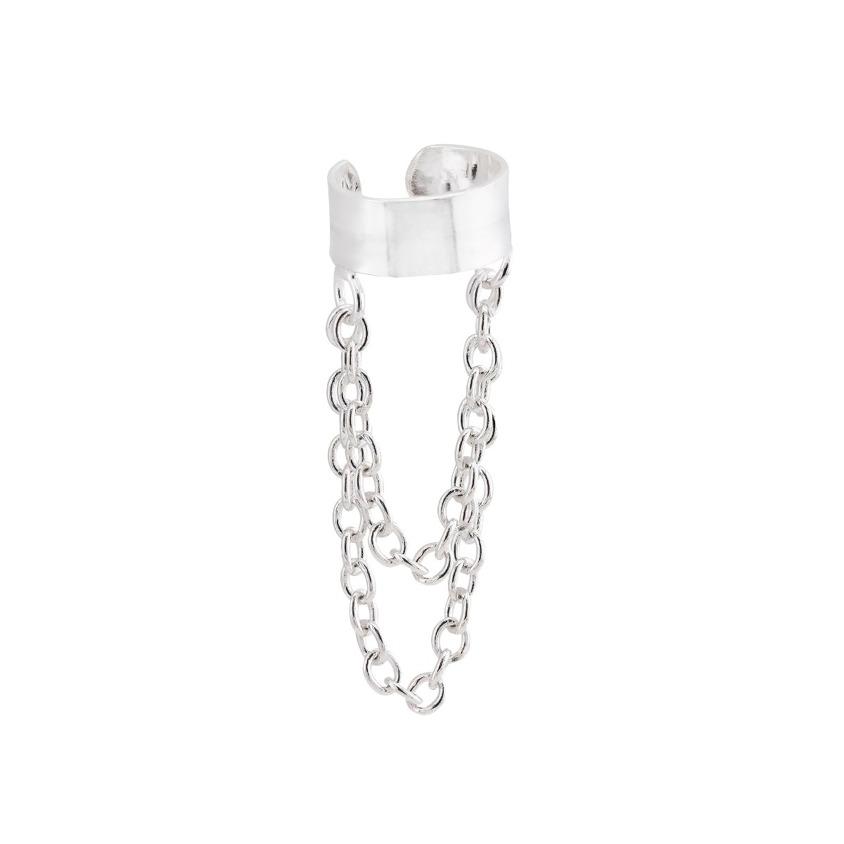 PIERCING P925 FAKE LISO COM DUAS CORRENTES