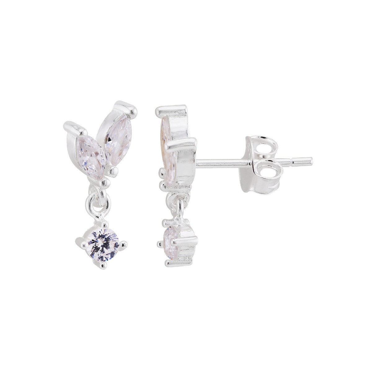 BRINCO PEQUENO P925 FOLHAS ZIRCONIA WHITE