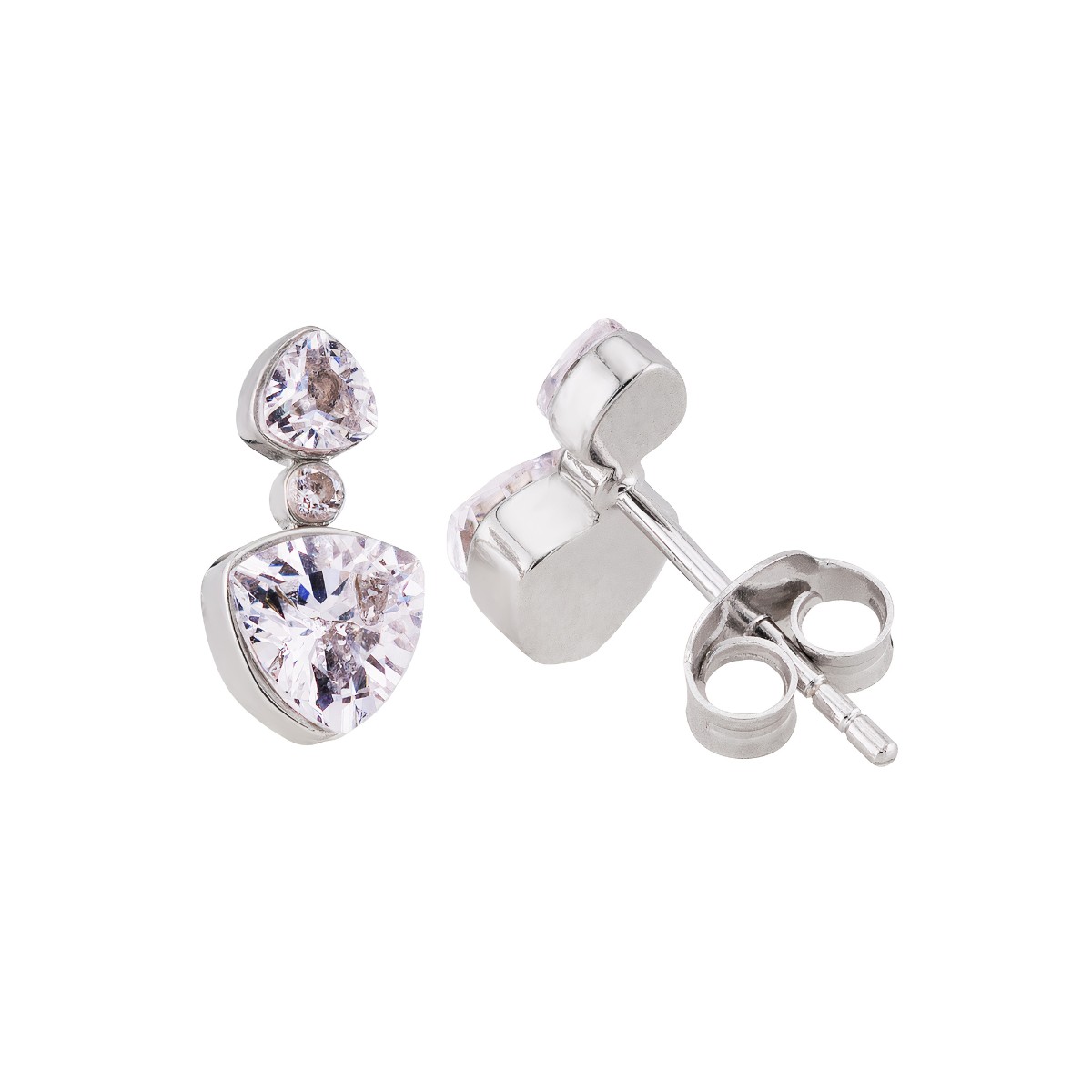 BRINCO PEQUENO P925 RODIO CORAÇÃO C/ ZIRCONIA CRISTAL