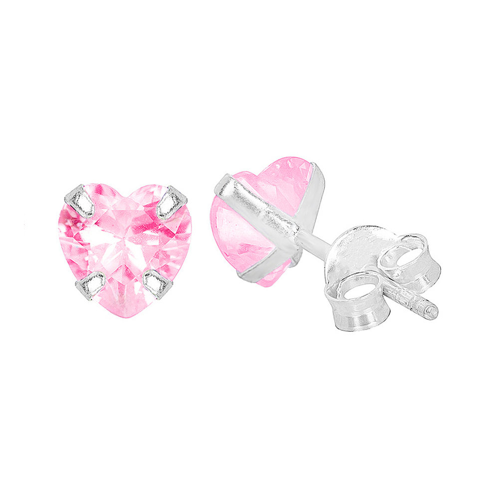 BRINCO PEQUENO P925 PONTO DE LUZ CORAÇAO ROSA 5X5MM 4G