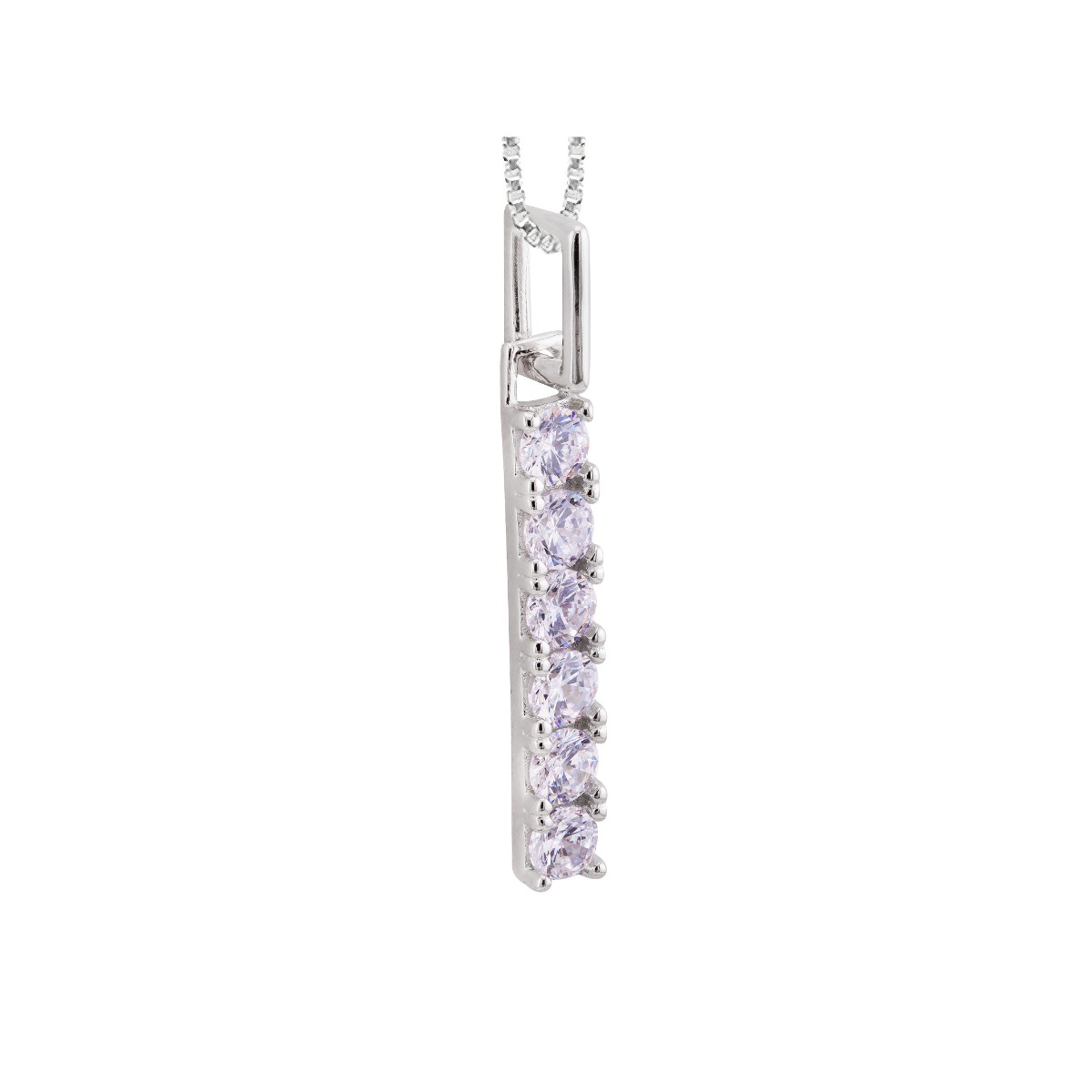 GARGANTILHA P925 VENEZIANA + PINGENTE RODIO PALITO WHITE