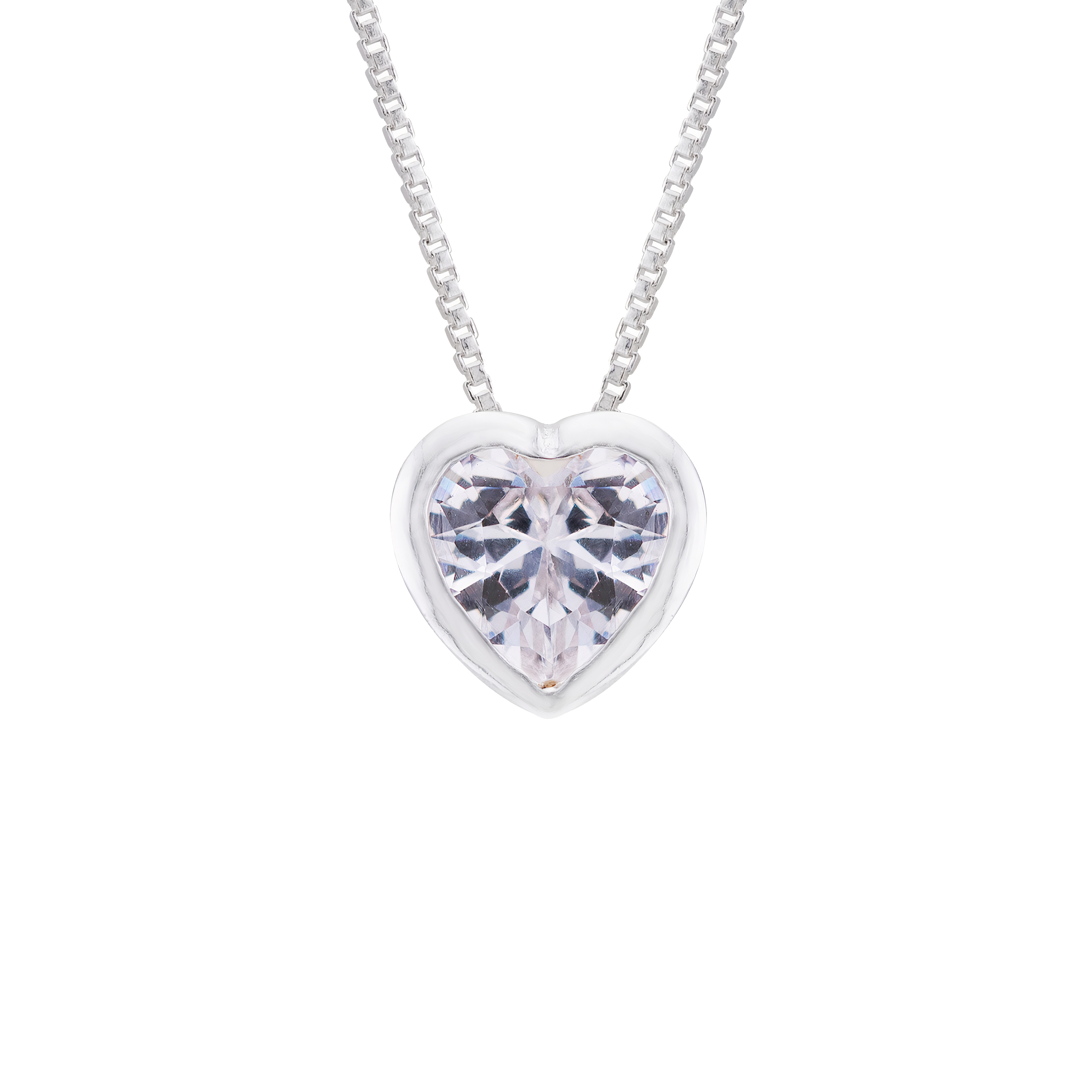 GARGANTILHA P925 PONTO DE LUZ CORAÇAO ZIRCONIA WHITE 6,5MM