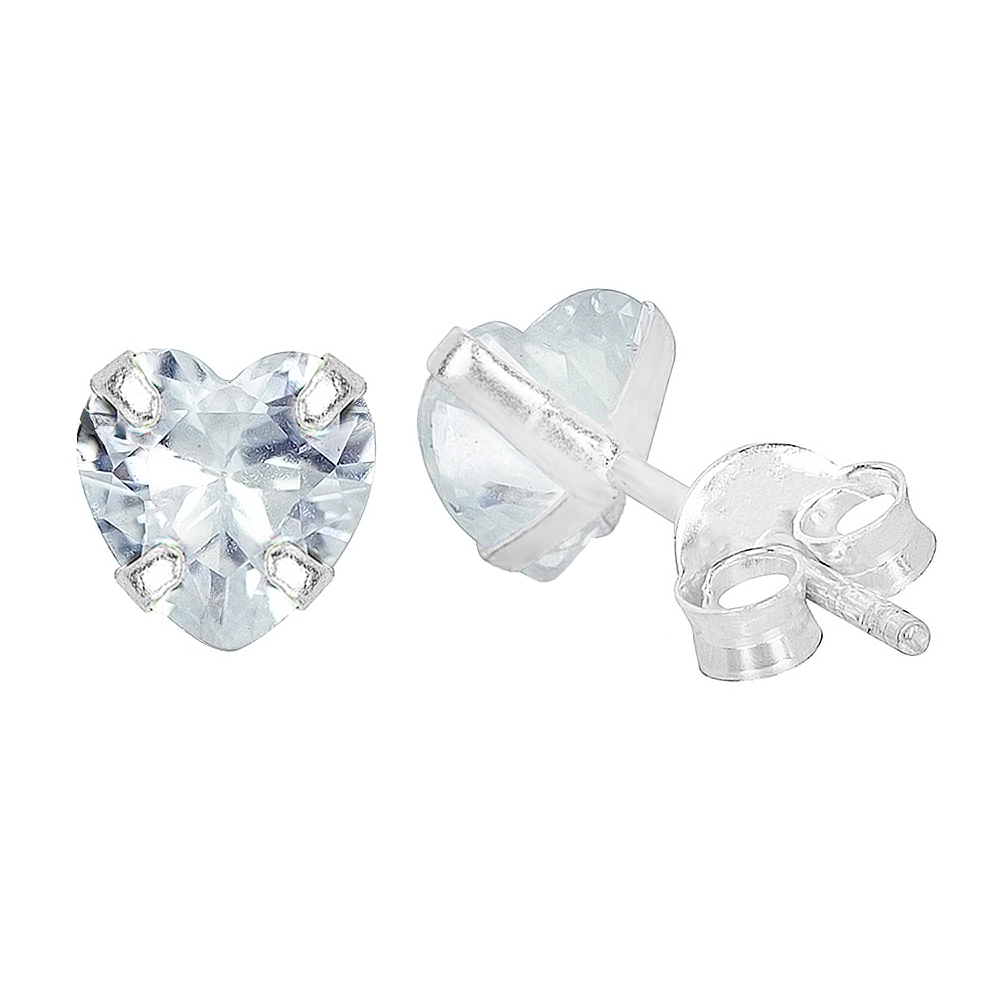 BRINCO PEQUENO P925 CORAÇAO ZIRCONIA CRISTAL 6MM 4 GARRA