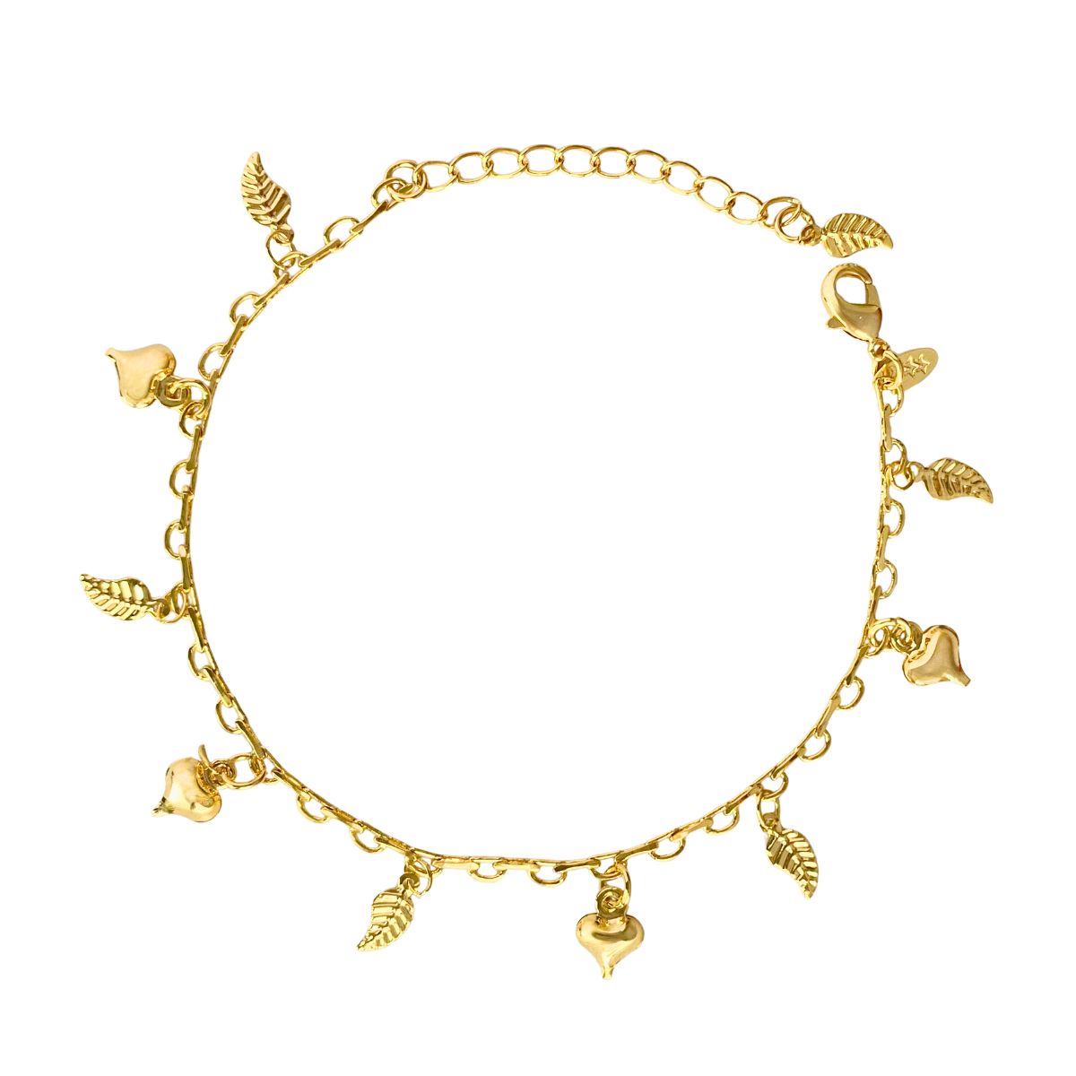 PULSEIRA CORAÇÃO EMBAOLADINHO + FOLHAS
