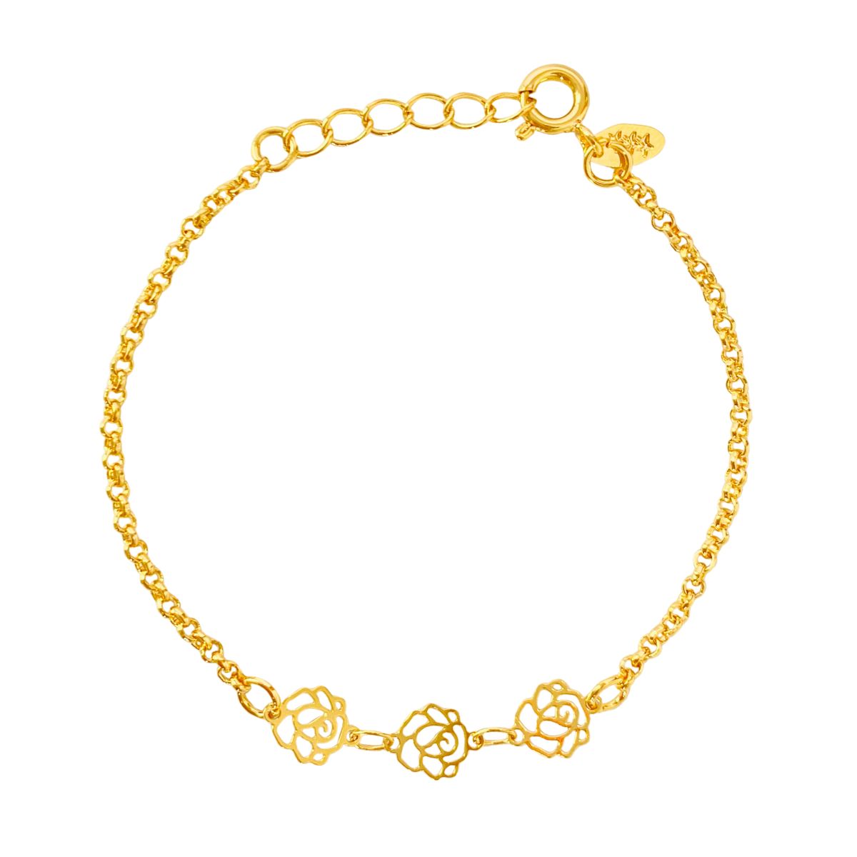 PULSEIRA INFANTIL COM 3 FLOR VAZADA LISA