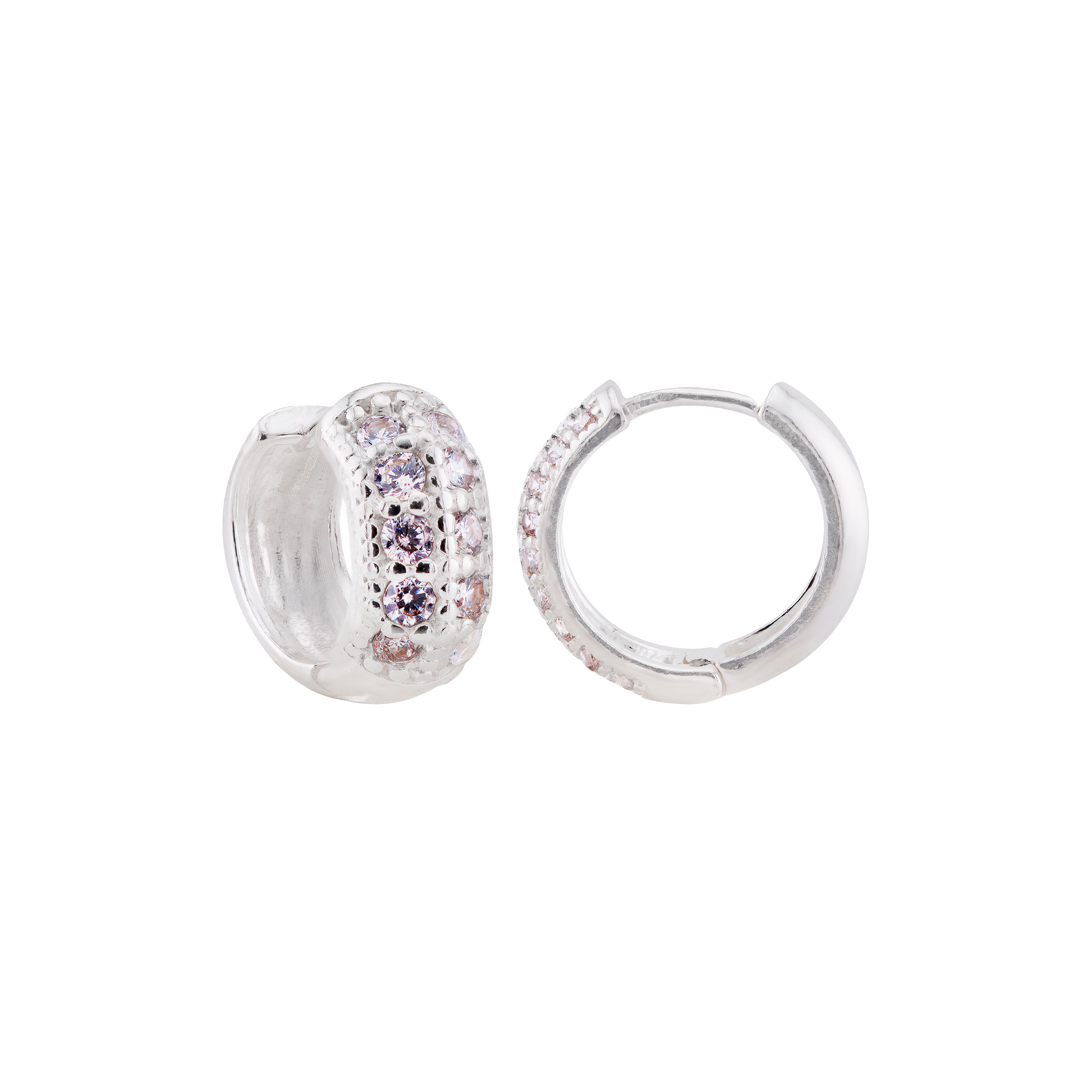 ARGOLA P925 CLICK PEQUENA 2 FILEIRAS ZIRCONIA CRISTAL 1X1CM