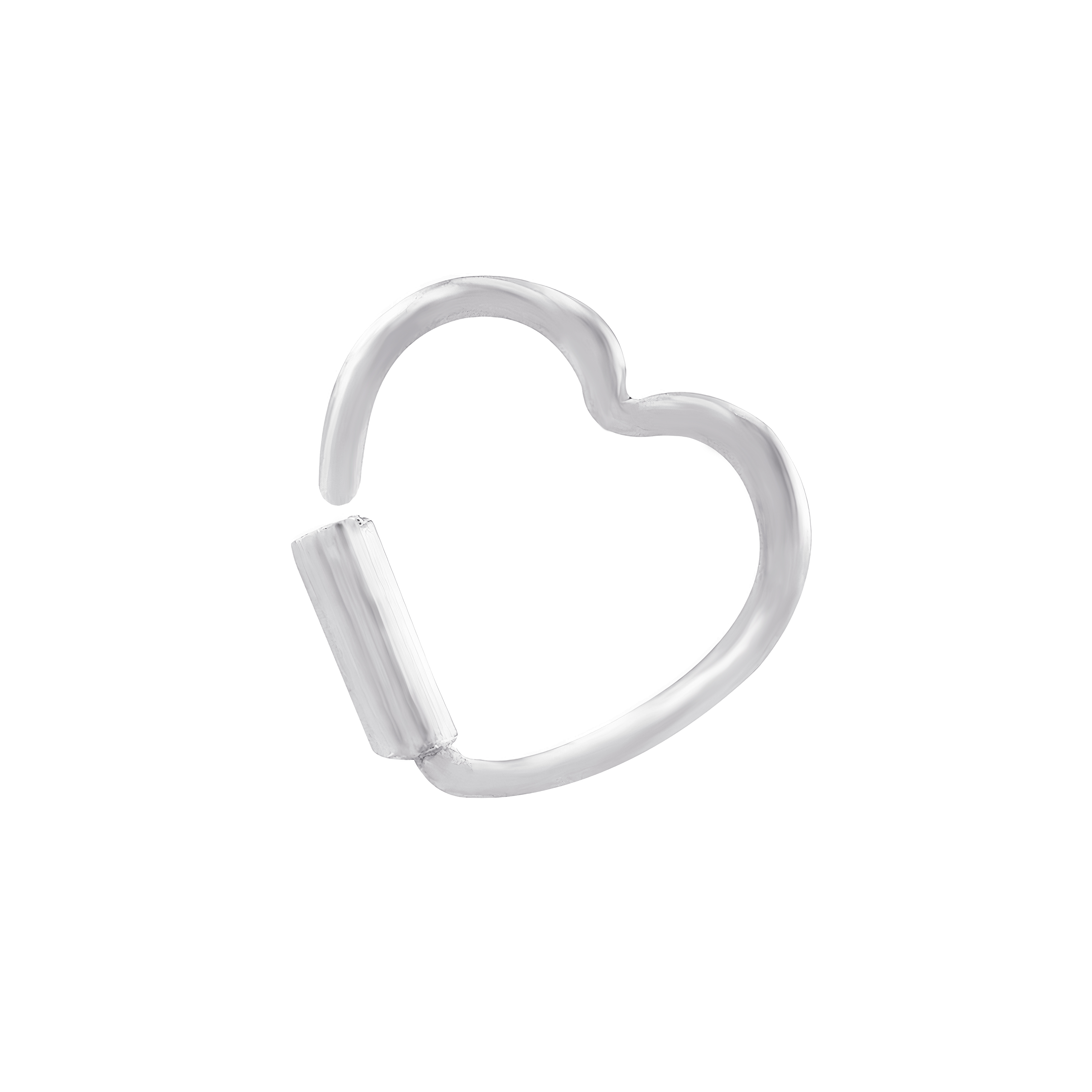 PIERCING P925 ARGOLA PARA TRAGUS E HELICE COM CORAÇAO FIO LISO