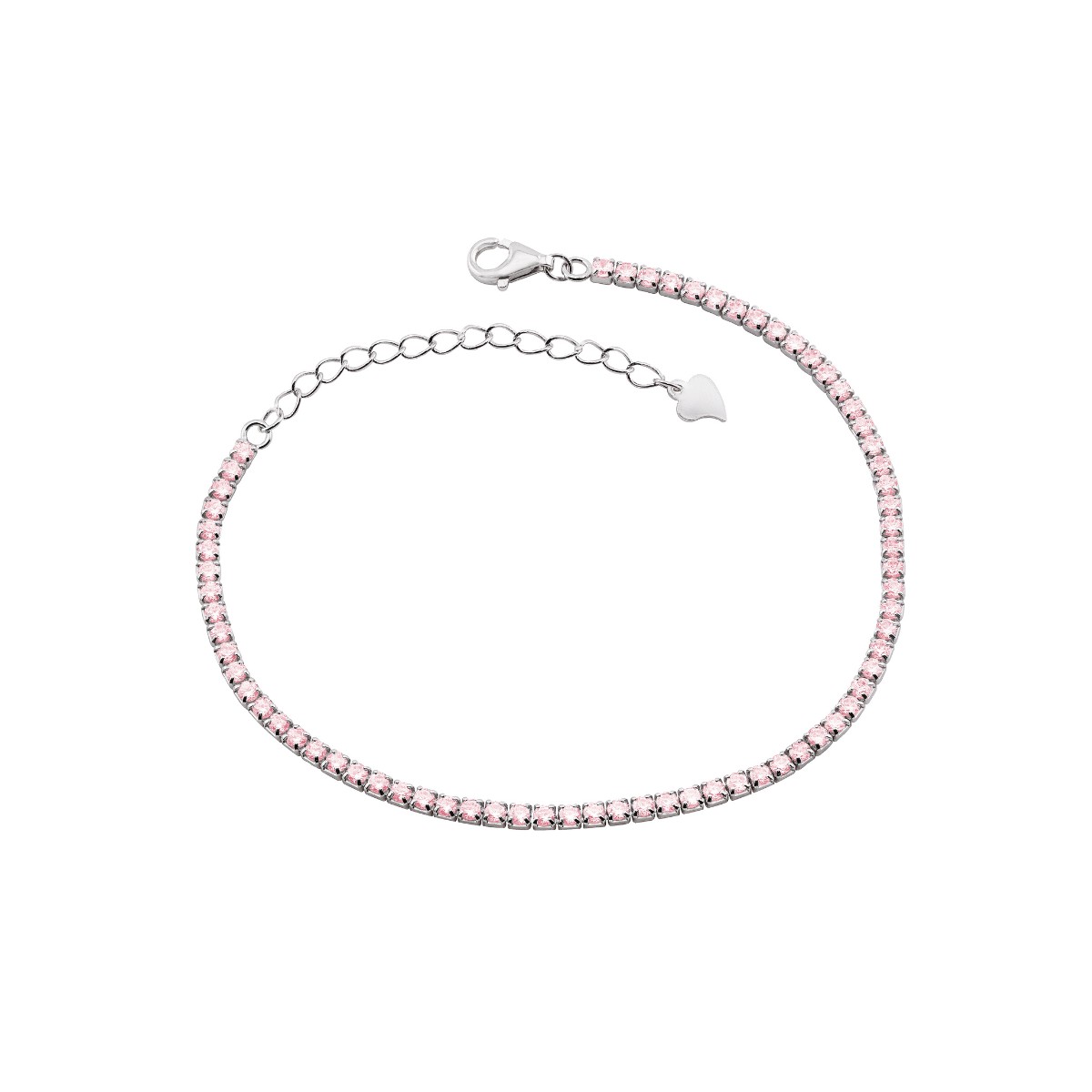 PULSEIRA P925 RIVIERA ZIRCÔNIA LIGHT ROSE 13,5CM + 6CM