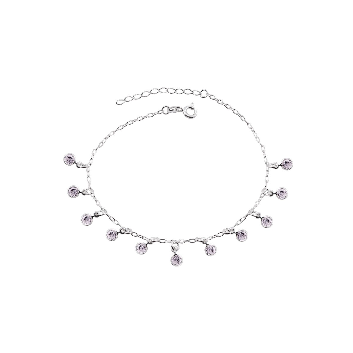 PULSEIRA P925 COM 11 ZIRCÔNIA WHITE PENDURADAS