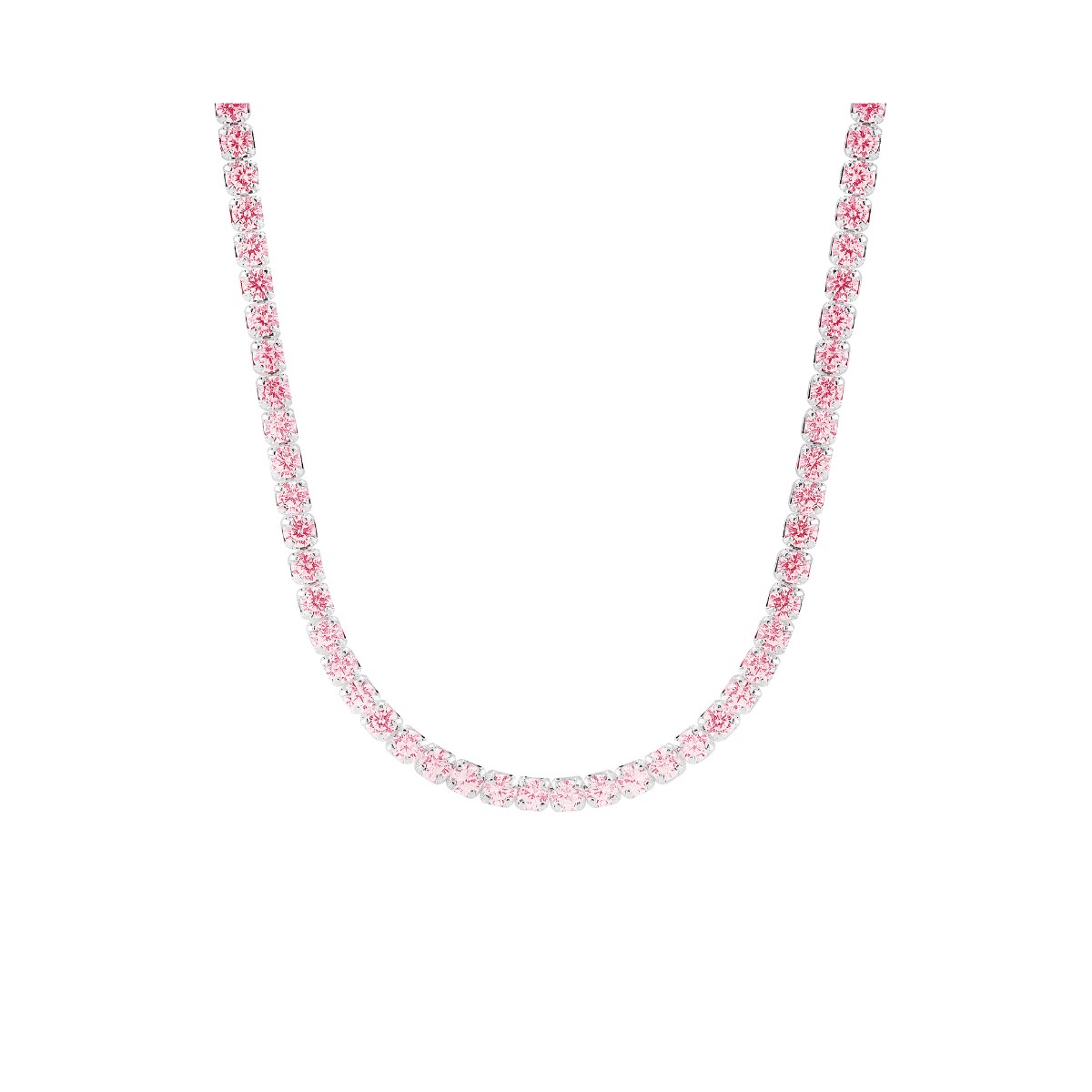 CHOKER P925 RIVIERA ZIRCÔNIA LIGHT ROSE 33CM + 10CM EXTENSOR