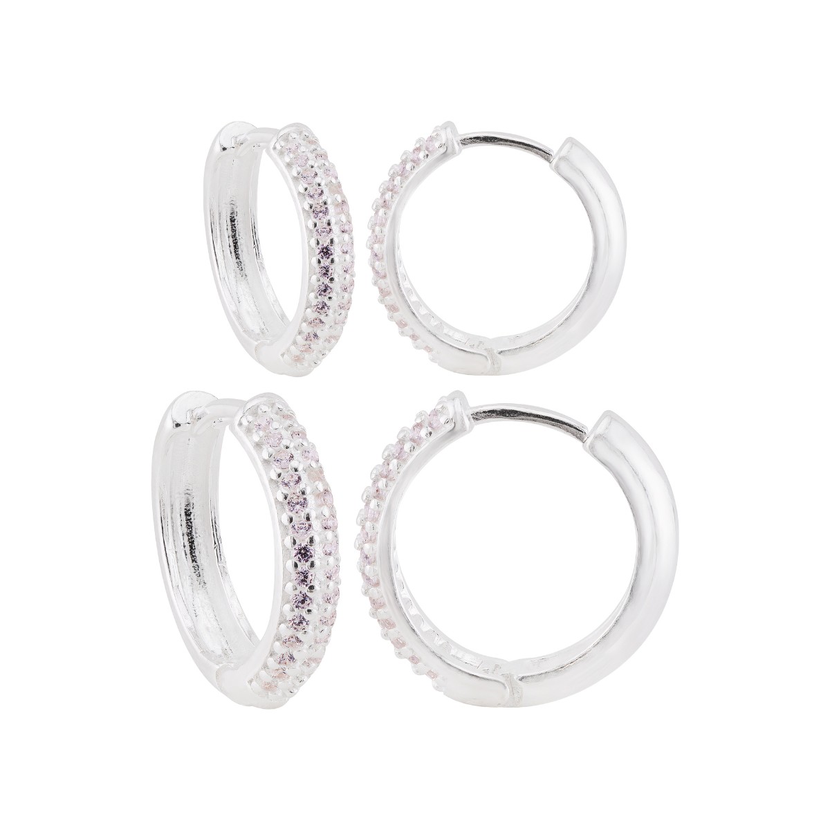 ARGOLA P925 CLICK DUPLA DUAS FILEIRAS ZIRCÔNIA CRISTAL