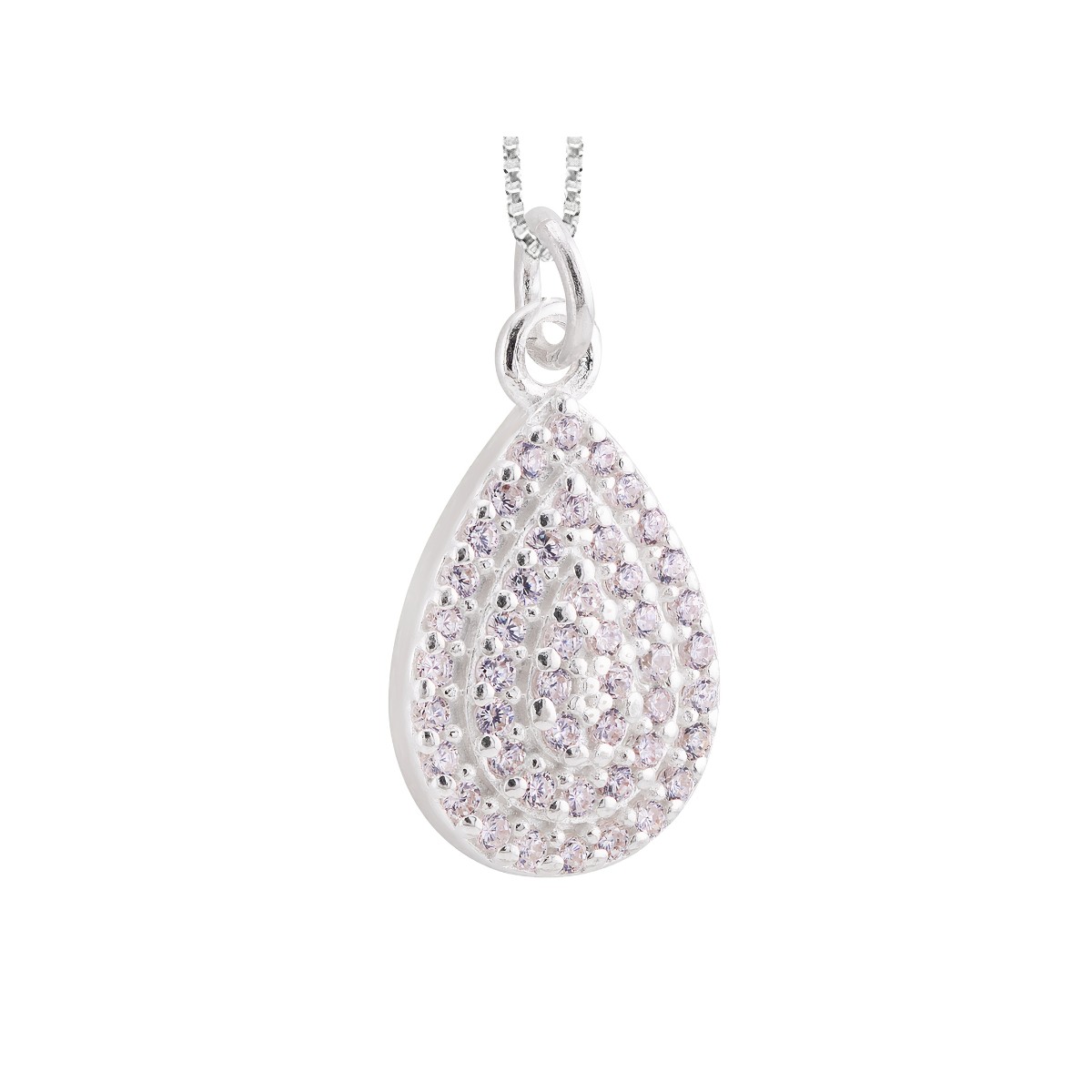 GARGANTILHA P925 VENEZIANA + PINGENTE GOTA ZIRCÔNIA CRISTAL