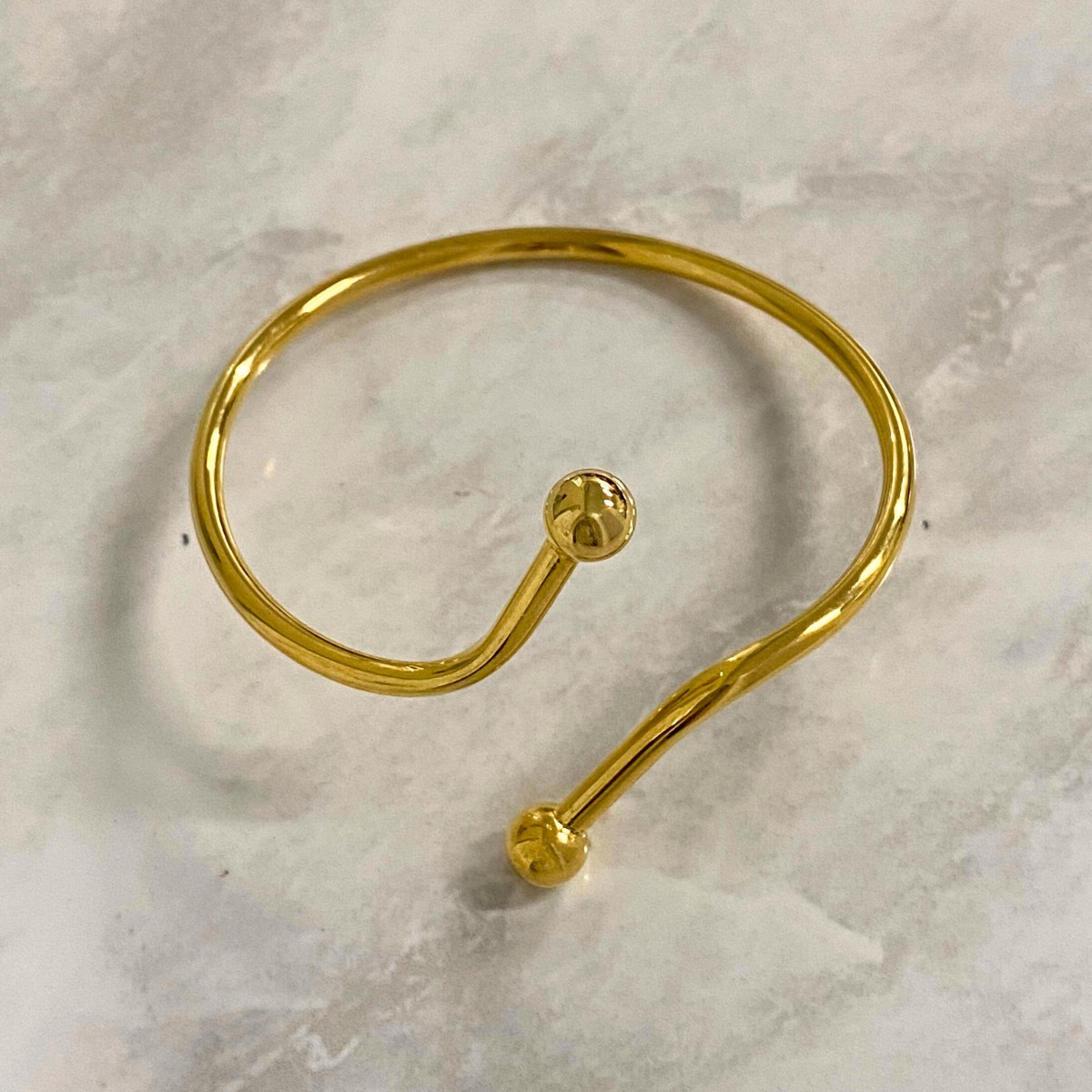 PULSEIRA BRACELETE FIO LISO COM DUAS BOLINHAS LISA NA PONTA