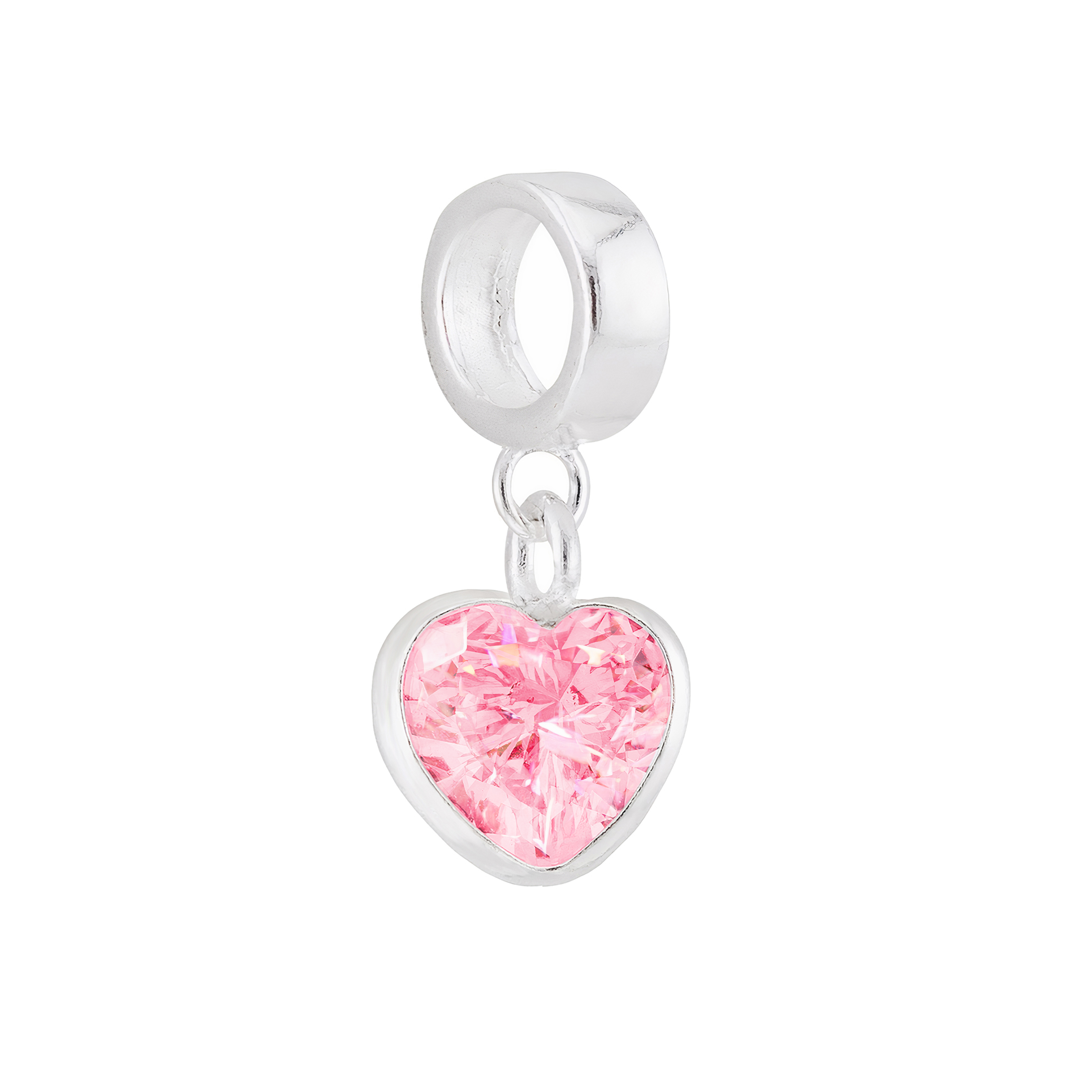 BERLOQUE P925 ZIRCÔNIA CORAÇÃO ROSA 6MM