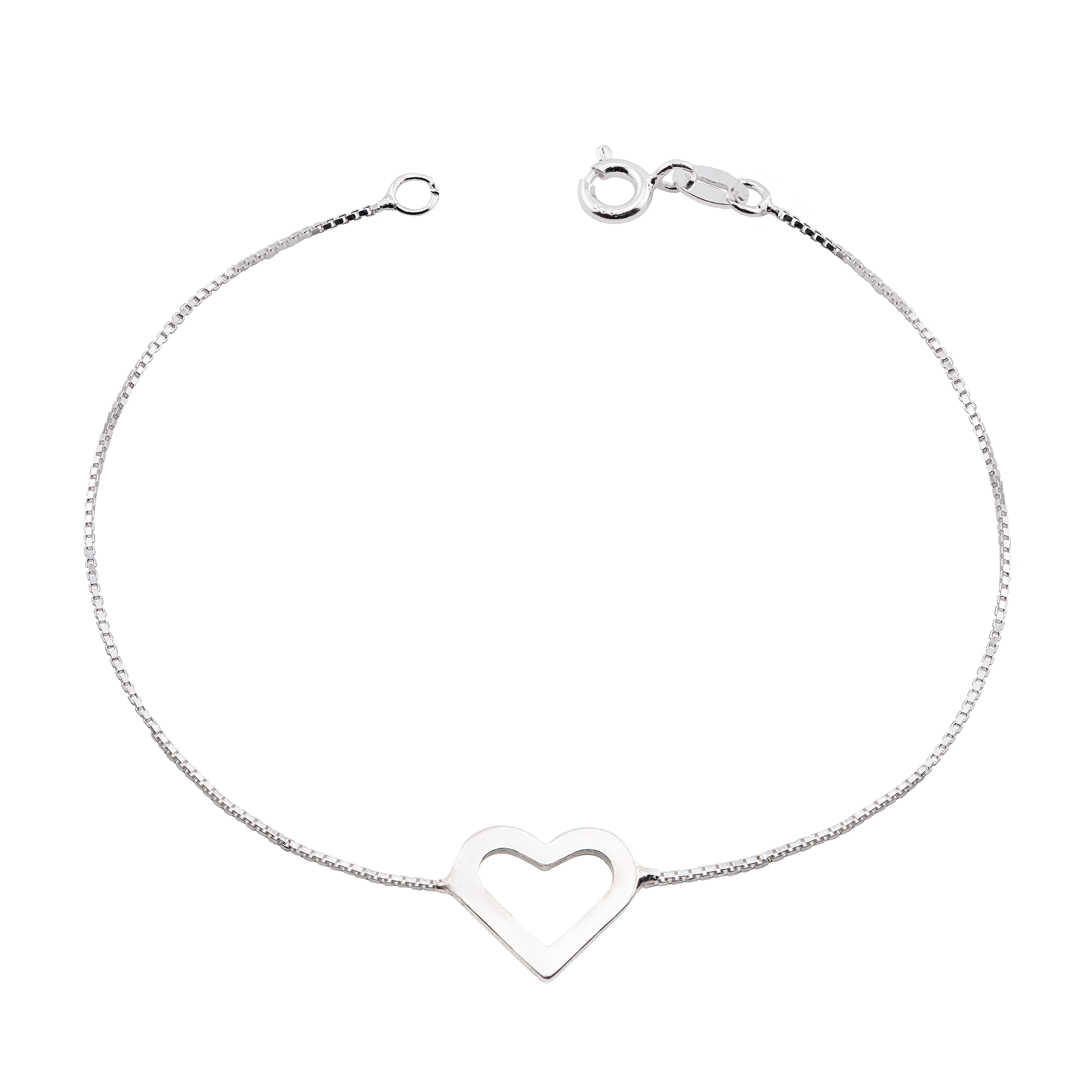 PULSEIRA P925 VENEZIANA 18CM CORAÇÃO VAZADO 8X9MM