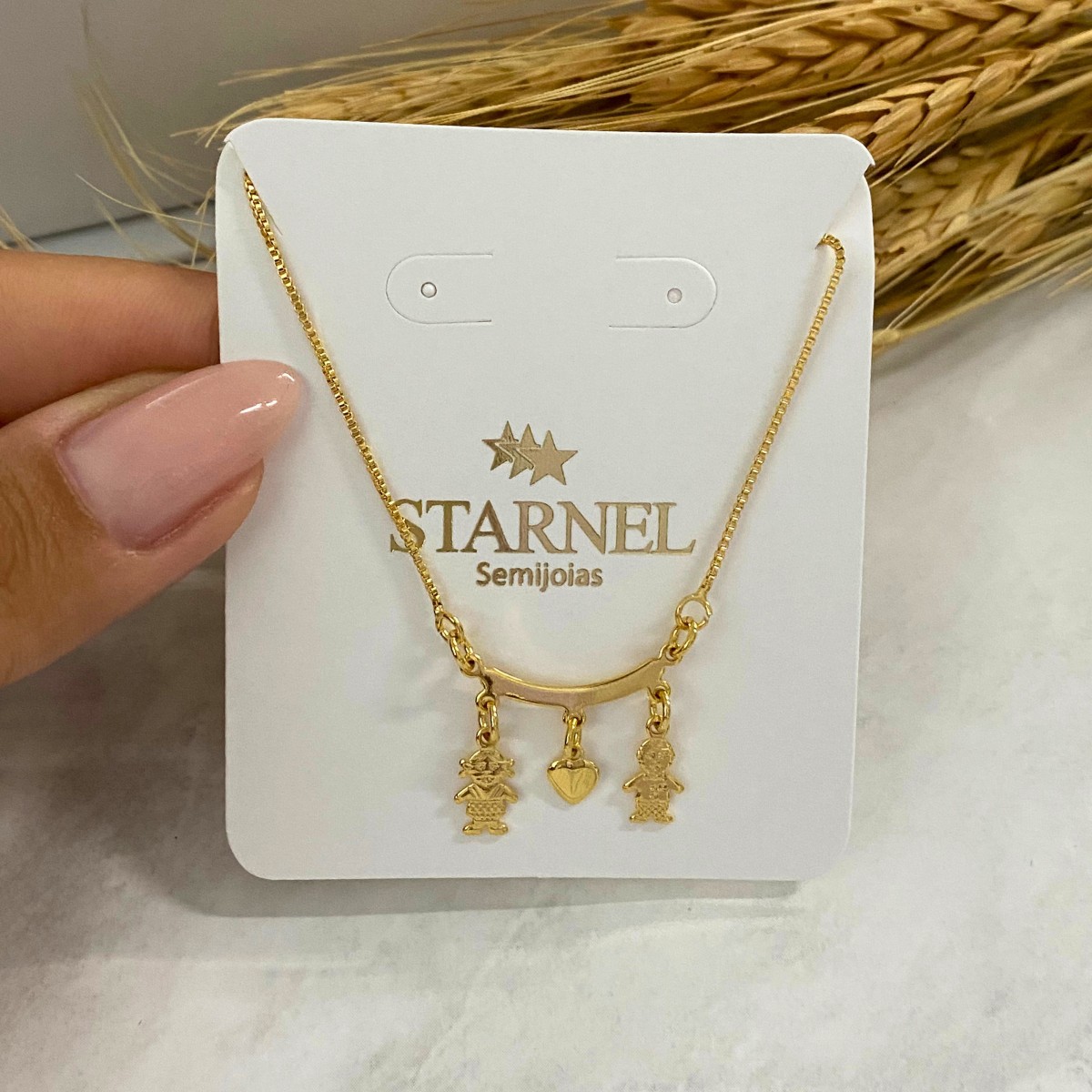 GARGANTILHA VENEZIANA DE MONTAR + PINGENTE DE CASAL E 1 CORAÇAO
