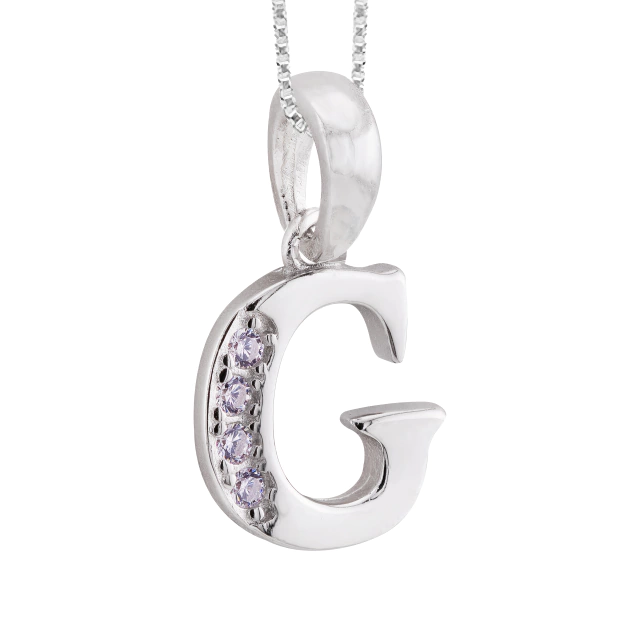GARGANTILHA P925 VENEZIANA + PINGENTE LETRA CRISTAL (G)