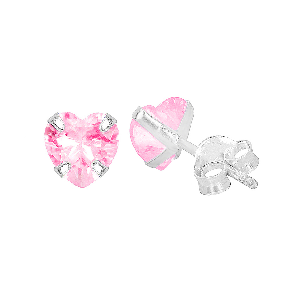 BRINCO PEQUENO P925 PONTO DE LUZ CORAÇAO ROSA 4X4MM 4G