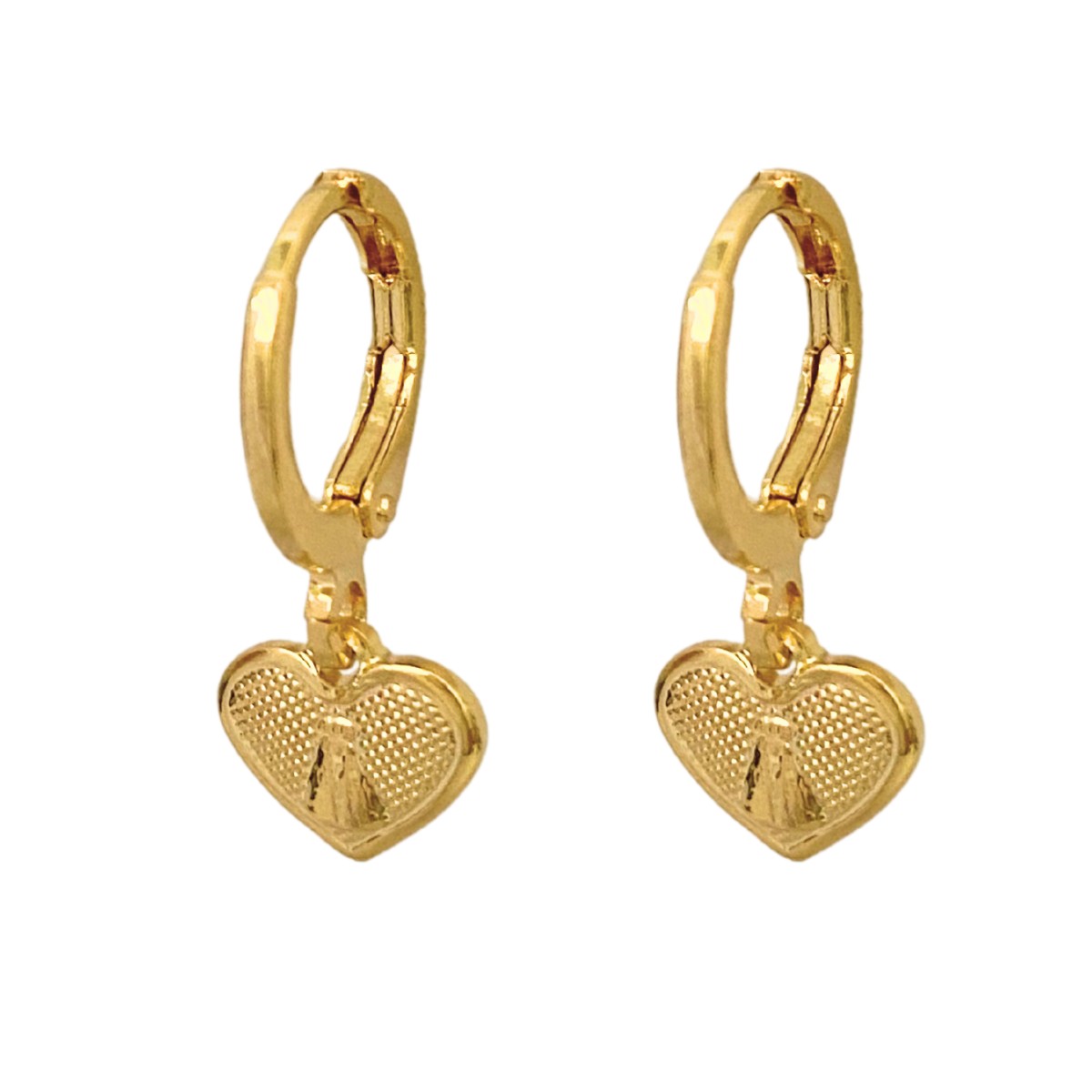 ARGOLA COM PINGENTE CORAÇAO E DENTRO COM NOSSA SENHORA APARECIDA LISA 7MM