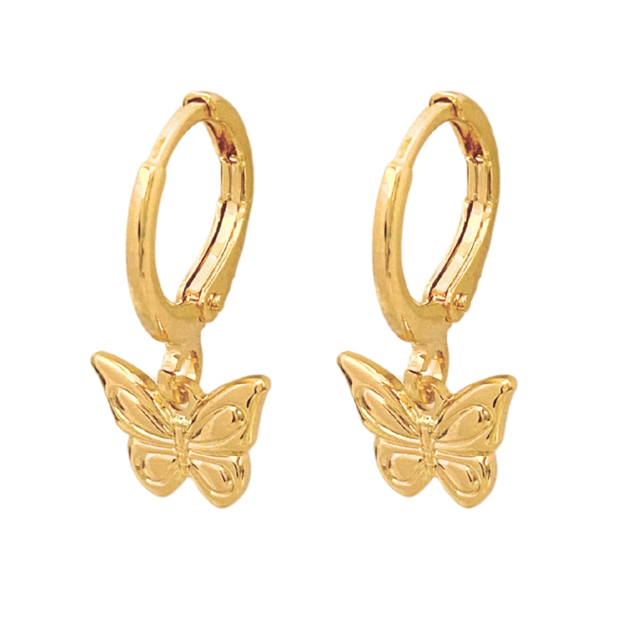 ARGOLA COM PINGENTE BORBOLETA LISA 10X7,5
