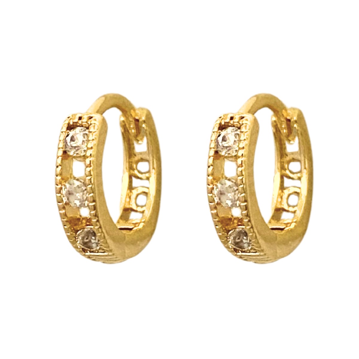 ARGOLA CLICK COM 3 ZIRCONIA 9MM