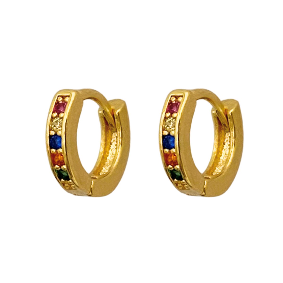 ARGOLA CLICK COLORIDA CRAVEJADA 8MM