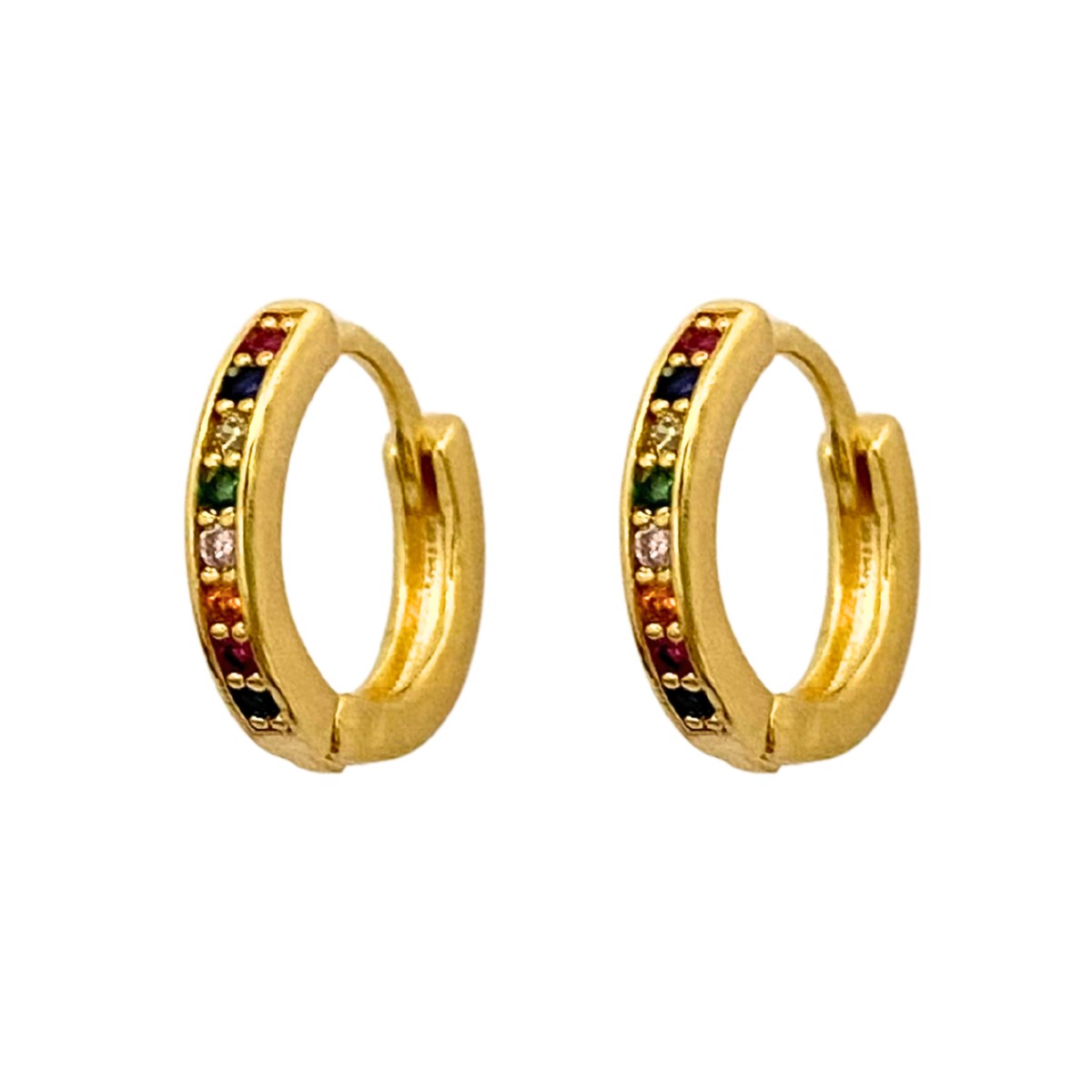 ARGOLA CLICK COLORIDA CRAVEJADA 10MM