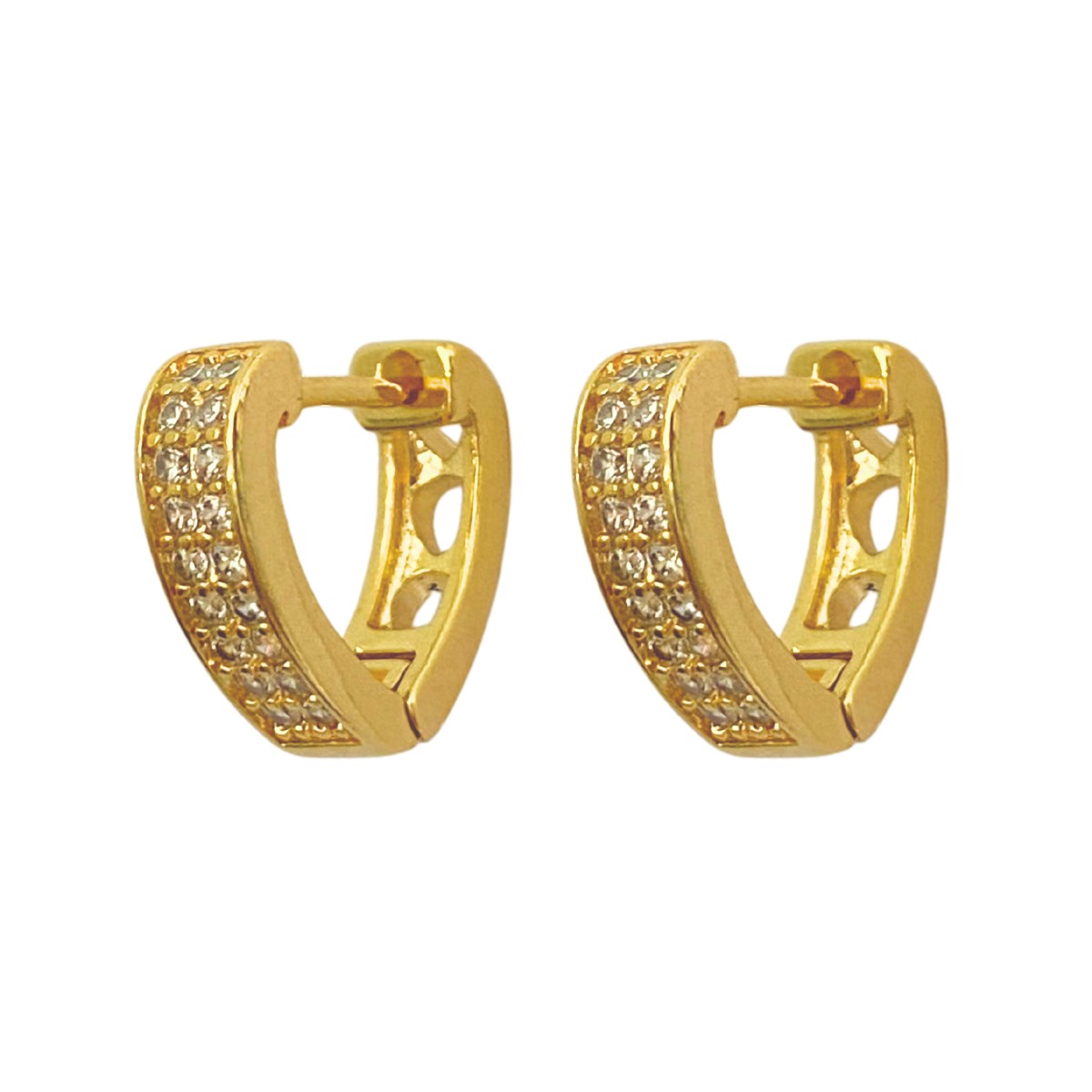 ARGOLA CLICK FORMATO V COM 2 FILEIRA CRAVEJADA 11MM