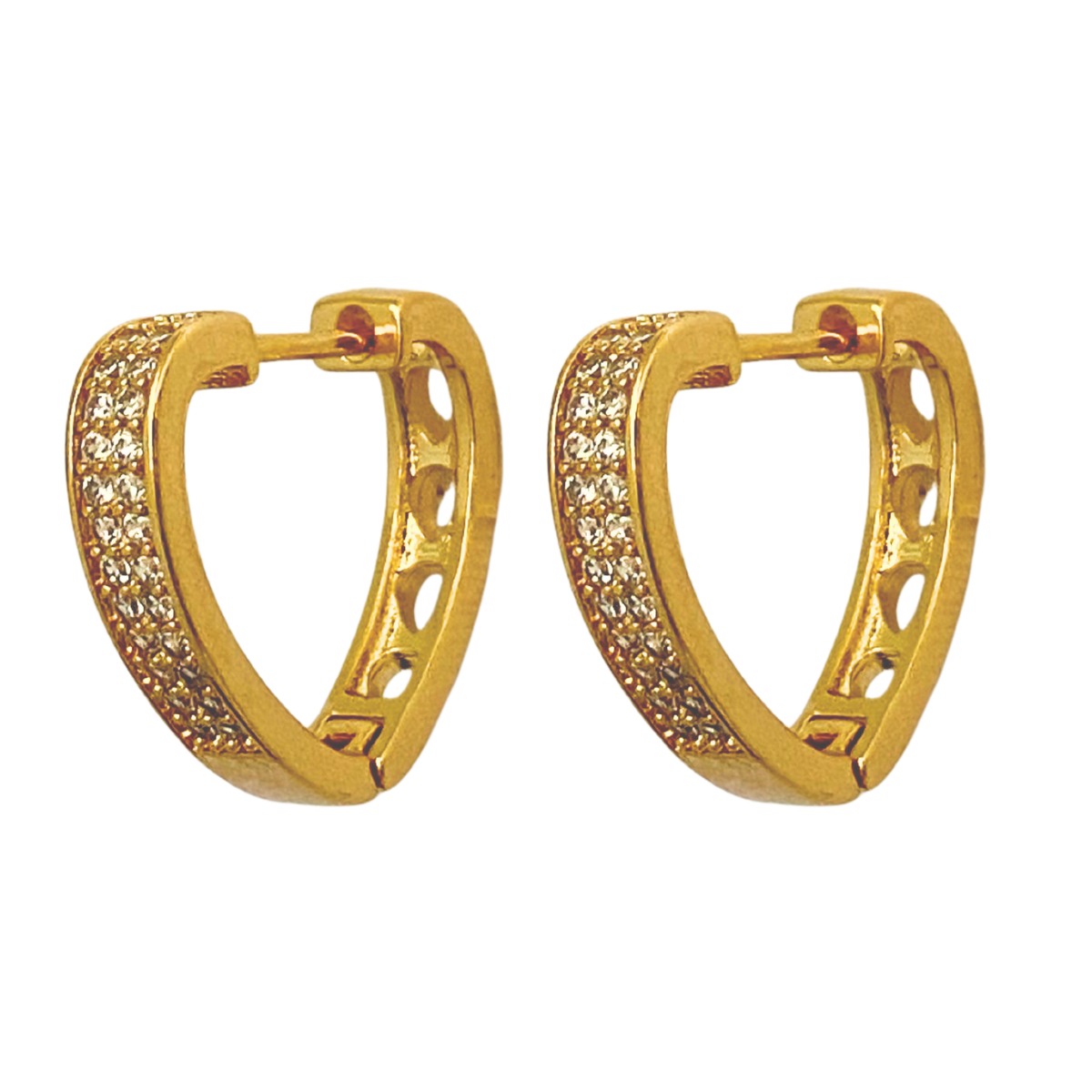 ARGOLA CLICK FORMATO V COM 2 FILEIRA CRAVEJADA 17MM