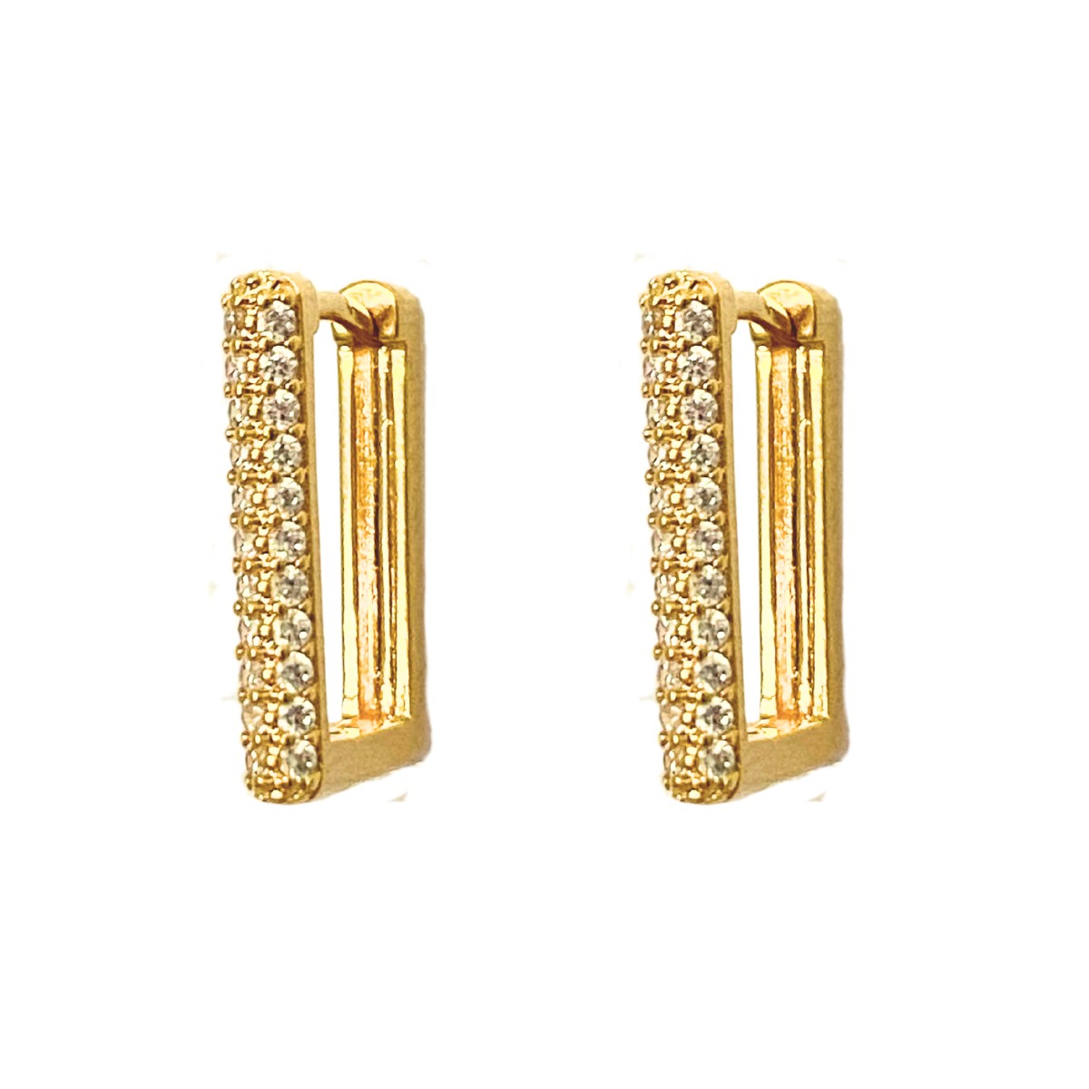 ARGOLA CLICK RETANGULAR COM 2 FILEIRA CRAVEJADA