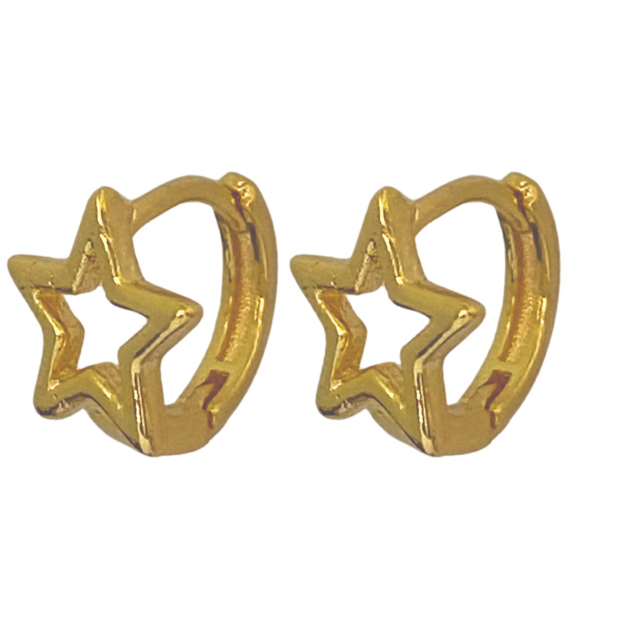 ARGOLA CLICK COM ESTRELA VAZADA LISA